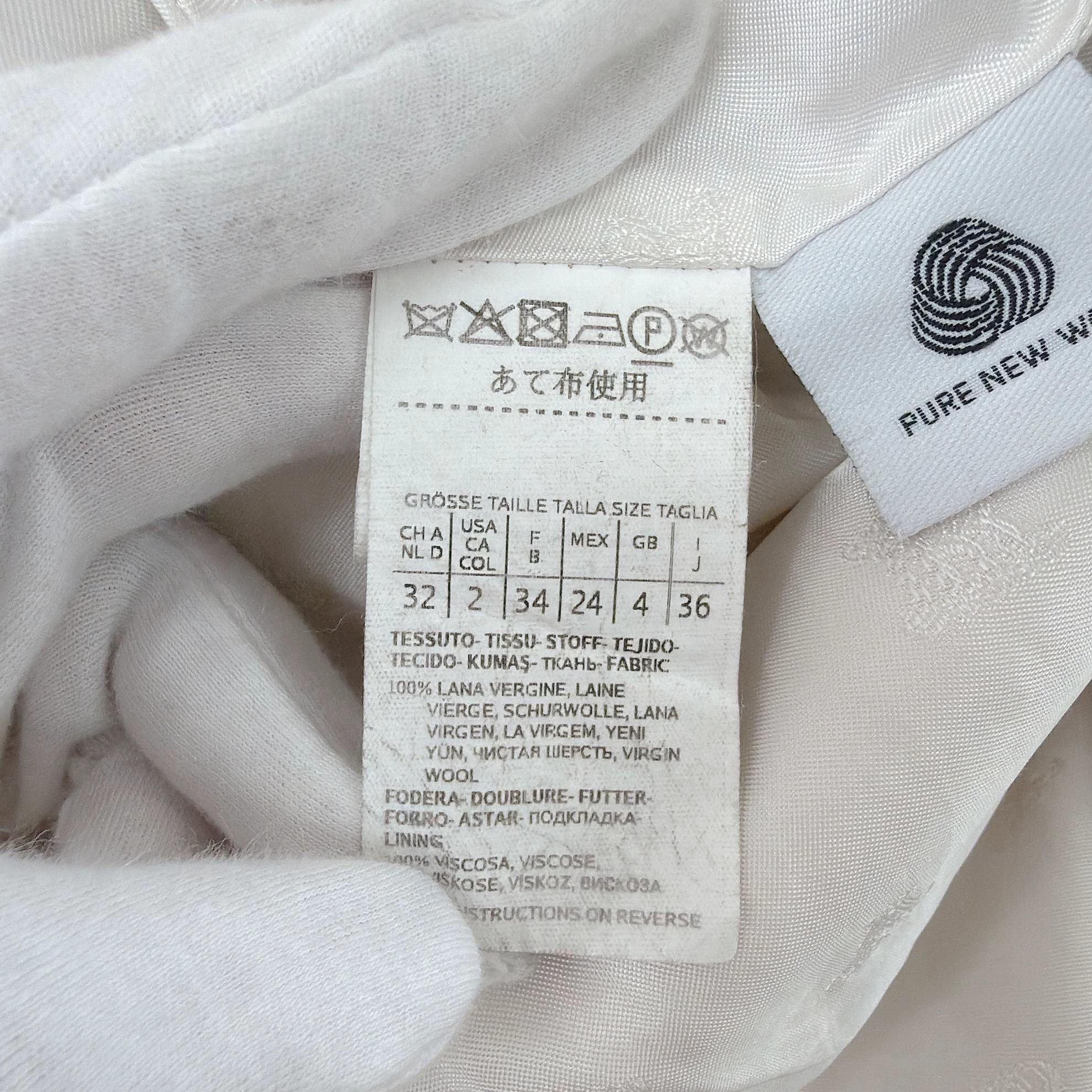 Max Mara Maxmara White Wool Coat F34 Size XS / US 0-2 / IT 36-38 - 8 Thumbnail