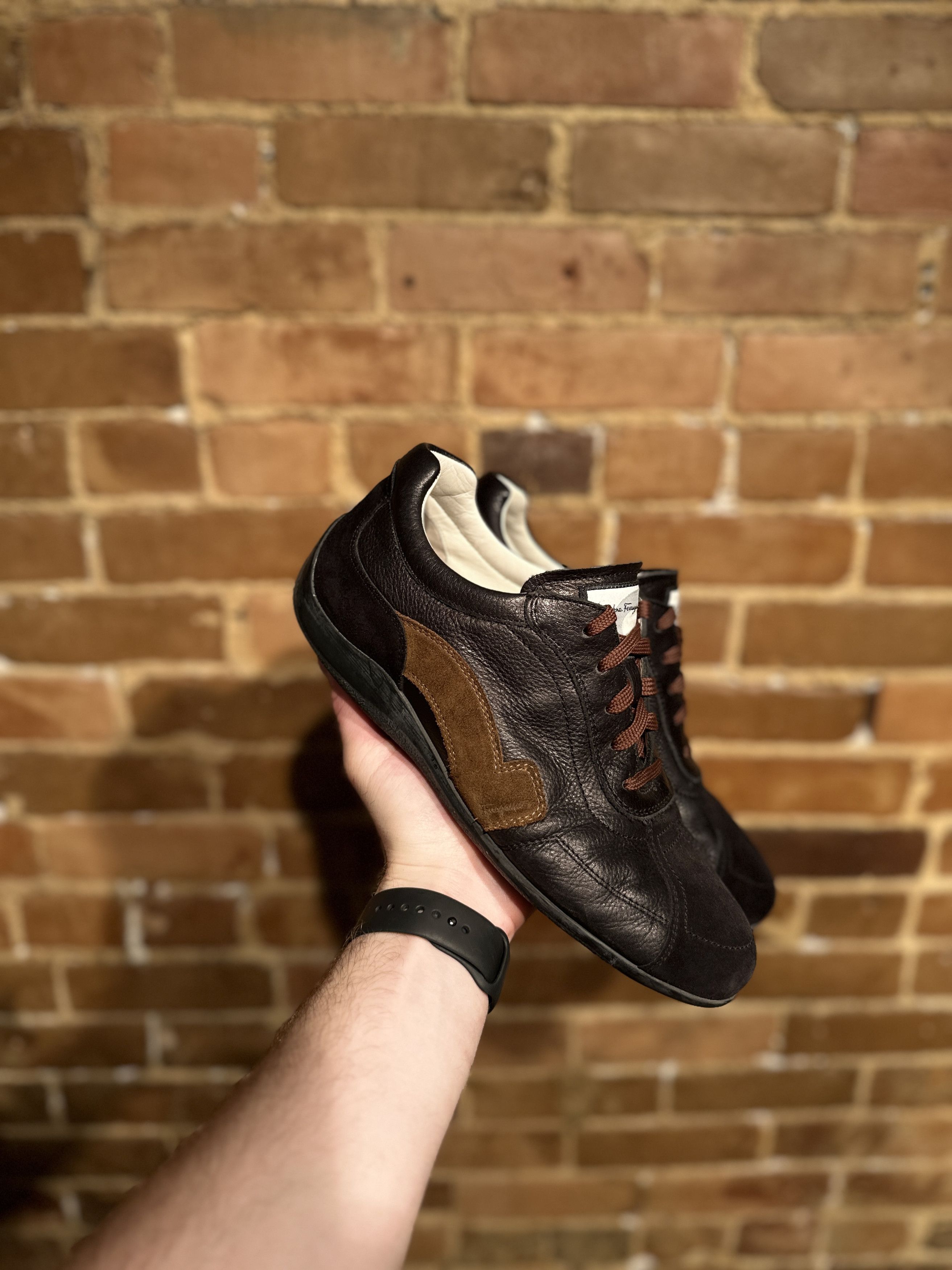 Salvatore Ferragamo Black Leather Brandy 1 Sneakers | Grailed