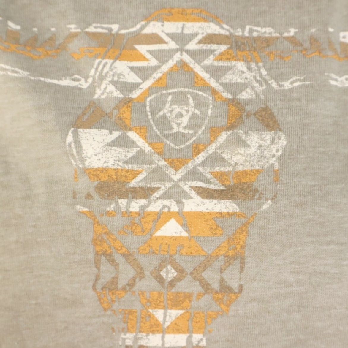 Ariat Ariat Shirt Stone Women's 2XL Western Aztec Skull Solid T-Shirt | Regular fit, Crew Neck, Short Sleeve, Cotton Blend, 2XL Stone, Women Size XXL / US 16-18 / IT 52-54 - 6 Thumbnail