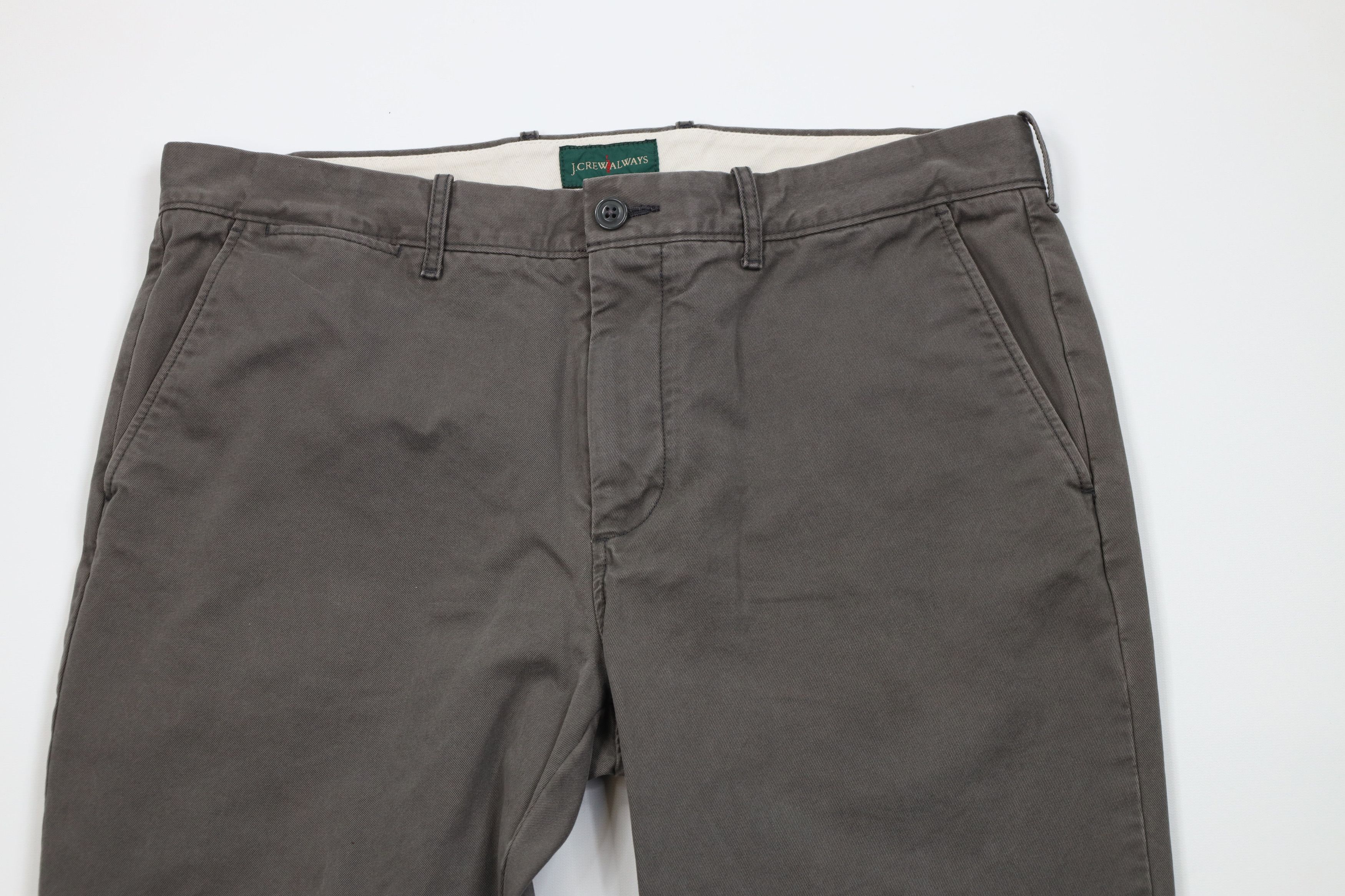J.Crew Vintage Y2K J Crew 770 Straight Leg Chino Pants Gray Cotton Size US 35 - 2 Thumbnail