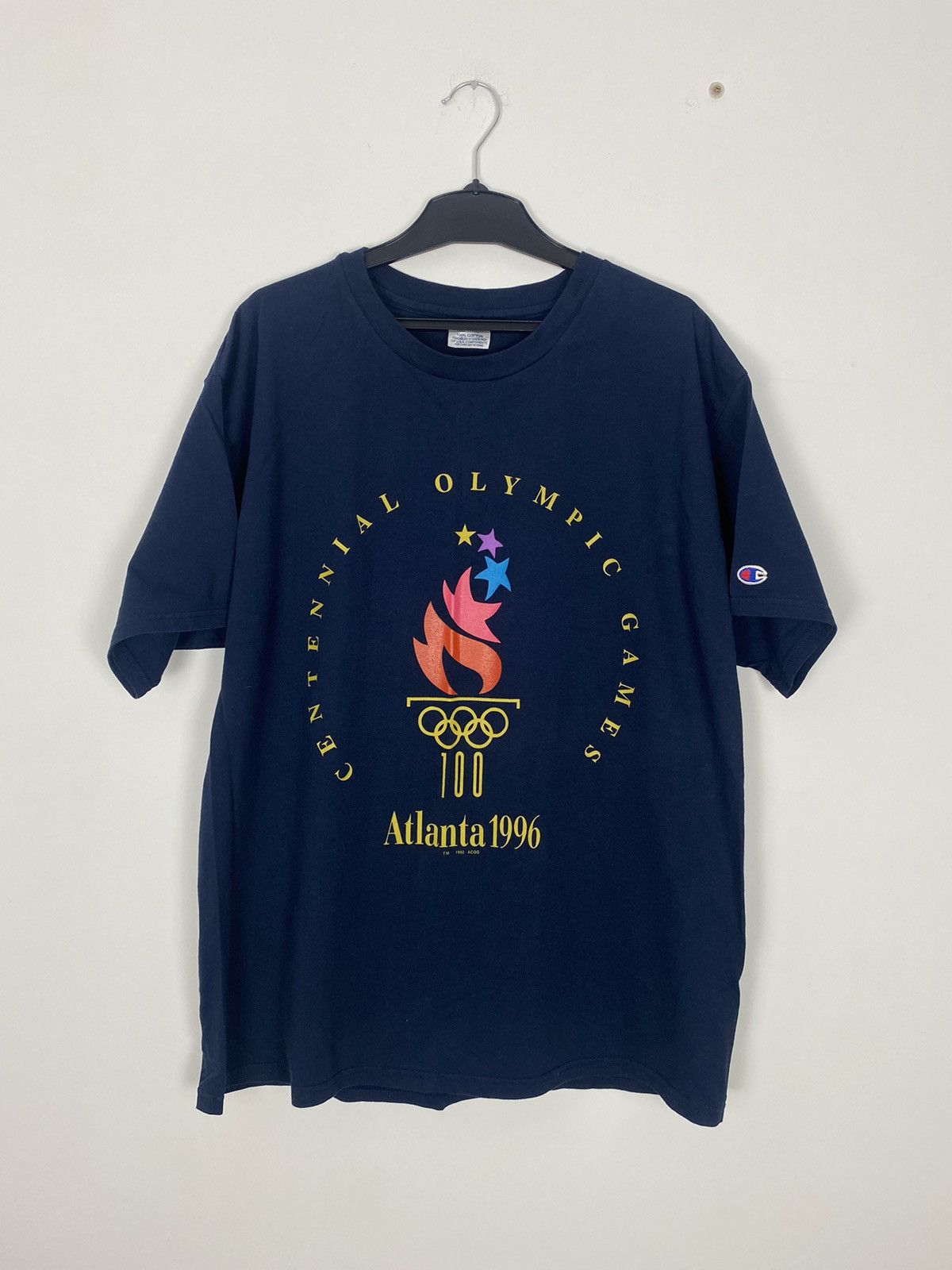 Champion × USA Olympics × Vintage Vintage Champion Atlanta 1996 Olympic tee Graphic Navy Size US XL / EU 56 / 4 - 8 Thumbnail