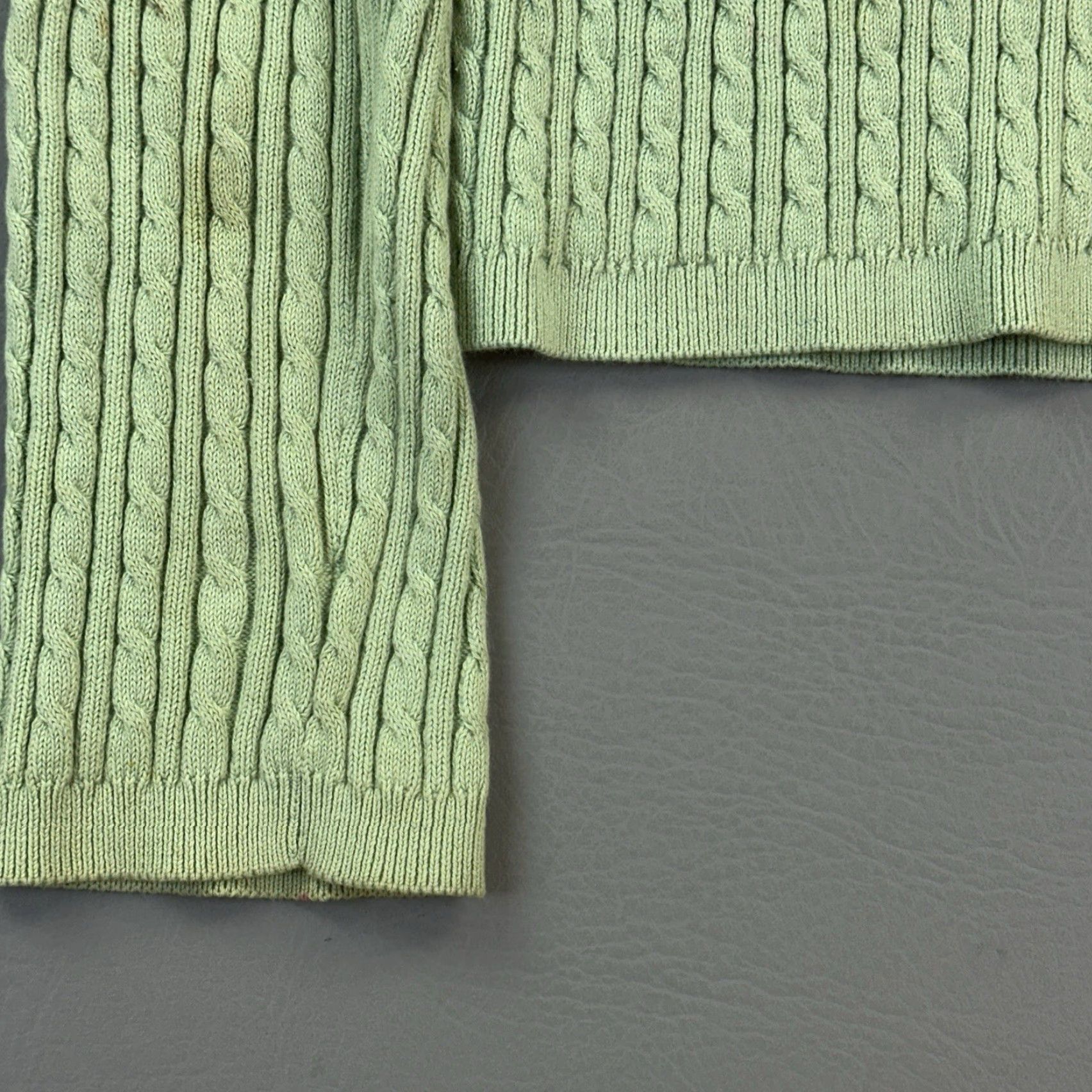 Polo Ralph Lauren VINTAGE Lauren Ralph Lauren Sweater Women's Small Green Cable Knit Cardigan Size L / US 10 / IT 46 - 4 Thumbnail