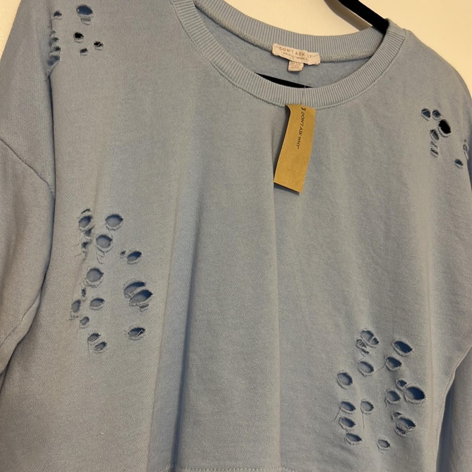 Other Aerie Don’t Ask Why Distressed Cropped Sweatshirt Size ONE SIZE - 4 Thumbnail