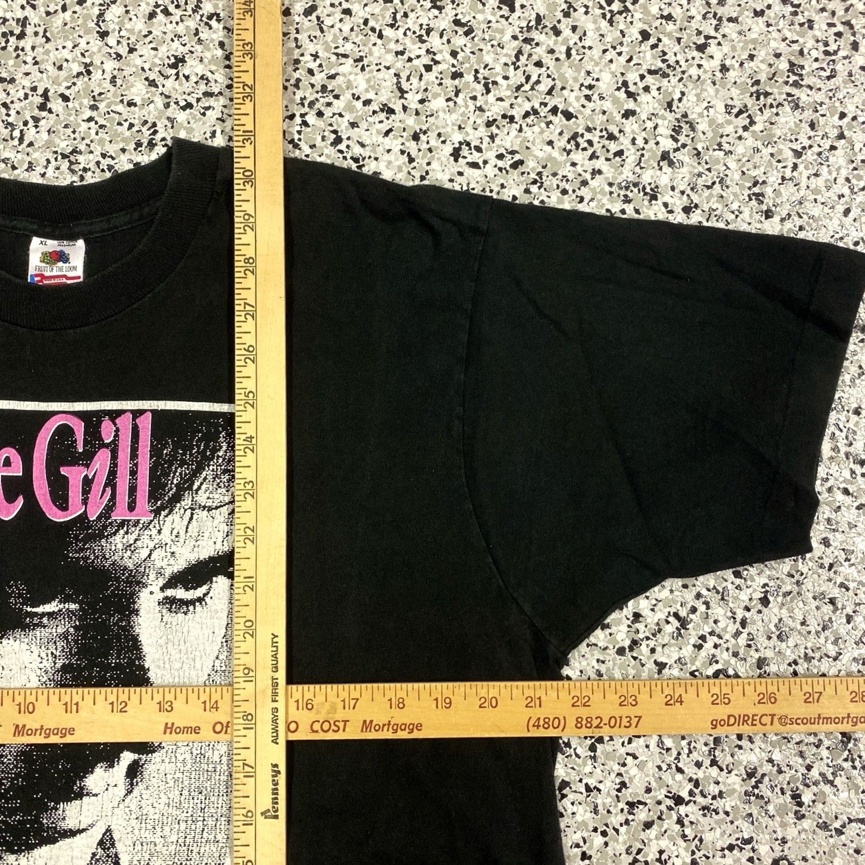 Fruit Of The Loom VINTAGE Vince Gill Tour T-Shirt XL Black 90s Country Music Faded USA Fruit of the Loom Mens Size US XL / EU 56 / 4 - 3 Thumbnail
