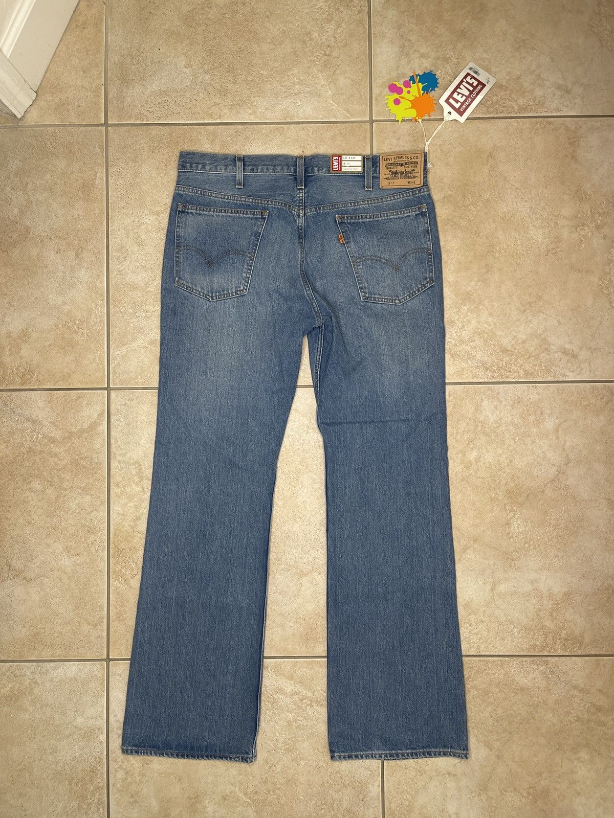 Levi's Vintage Clothing Levi's Men's 1970's ORANGE TAB BELL BOTTOM JeansClassic Blue Size US 34 / EU 50 - 2 Thumbnail