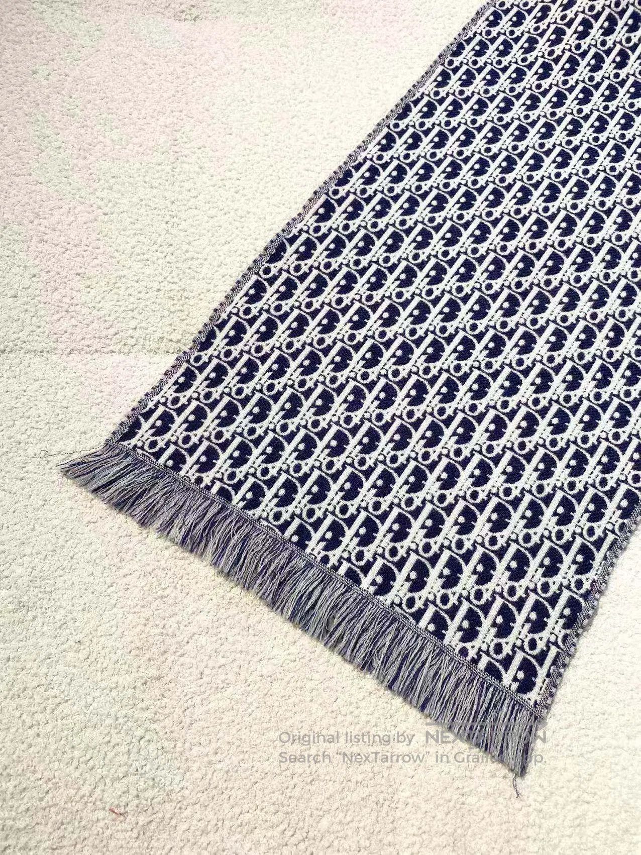 Dior Dior The old flower is full of printed wool fringed scarf| Size ONE SIZE - 3 Thumbnail