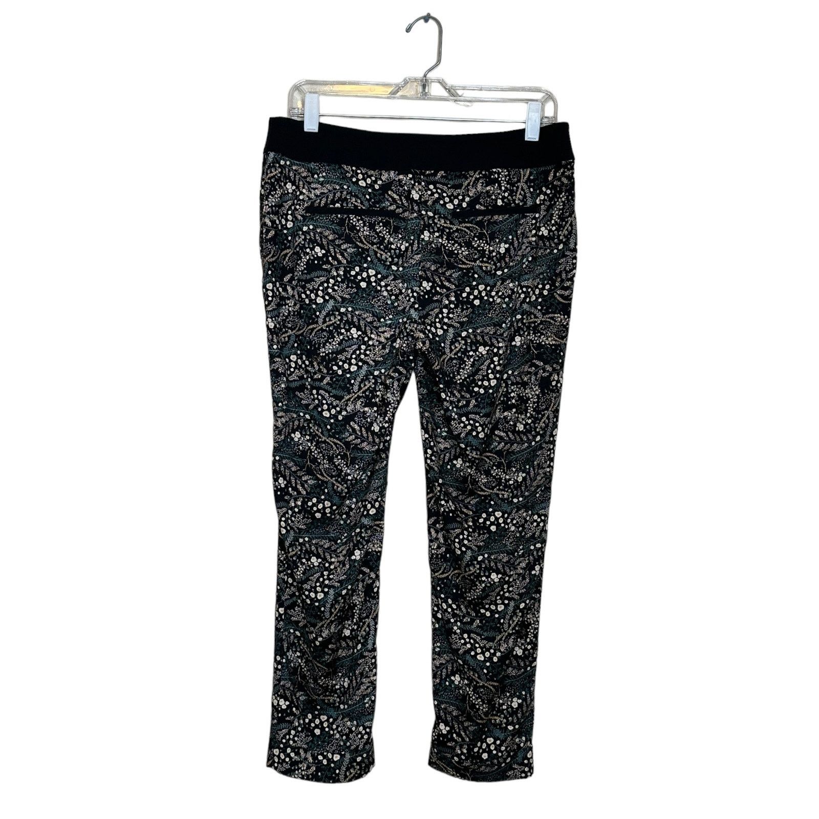 Loft Loft black green floral ankle pleated pants size 6P Size 32" / US 10 / IT 46 - 7 Thumbnail