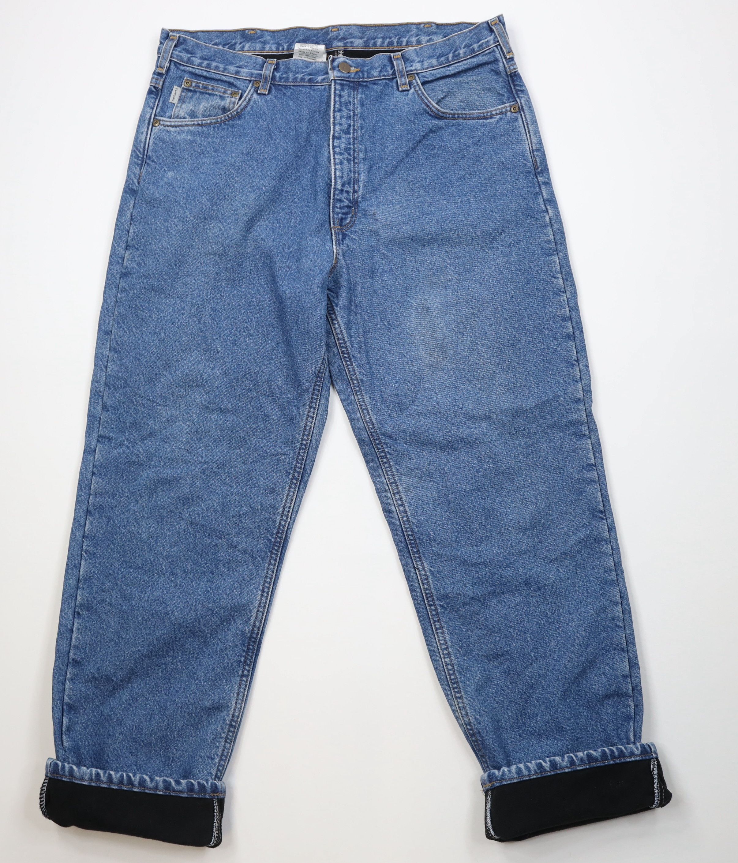 Carhartt Vintage Carhartt Relaxed Fleece Lined Wide Leg Denim Jeans Size US 38 / EU 54 - 1 Thumbnail