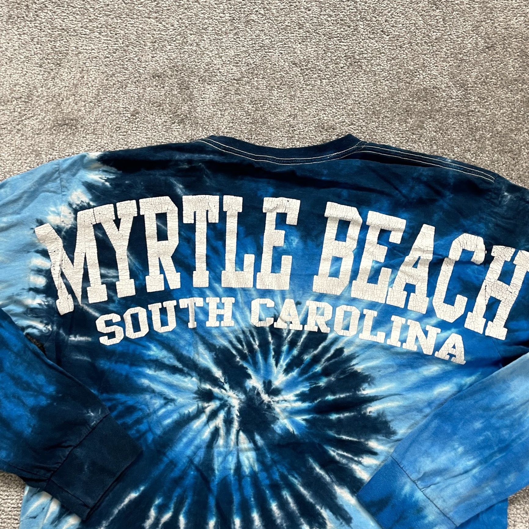 Fruit Of The Loom Fruit Of the Loom Tie Dye Tee Unisex Large Blue Long Sleeve T-Shirt Beach Casual Shirt Mens Size US L / EU 52-54 / 3 - 5 Thumbnail
