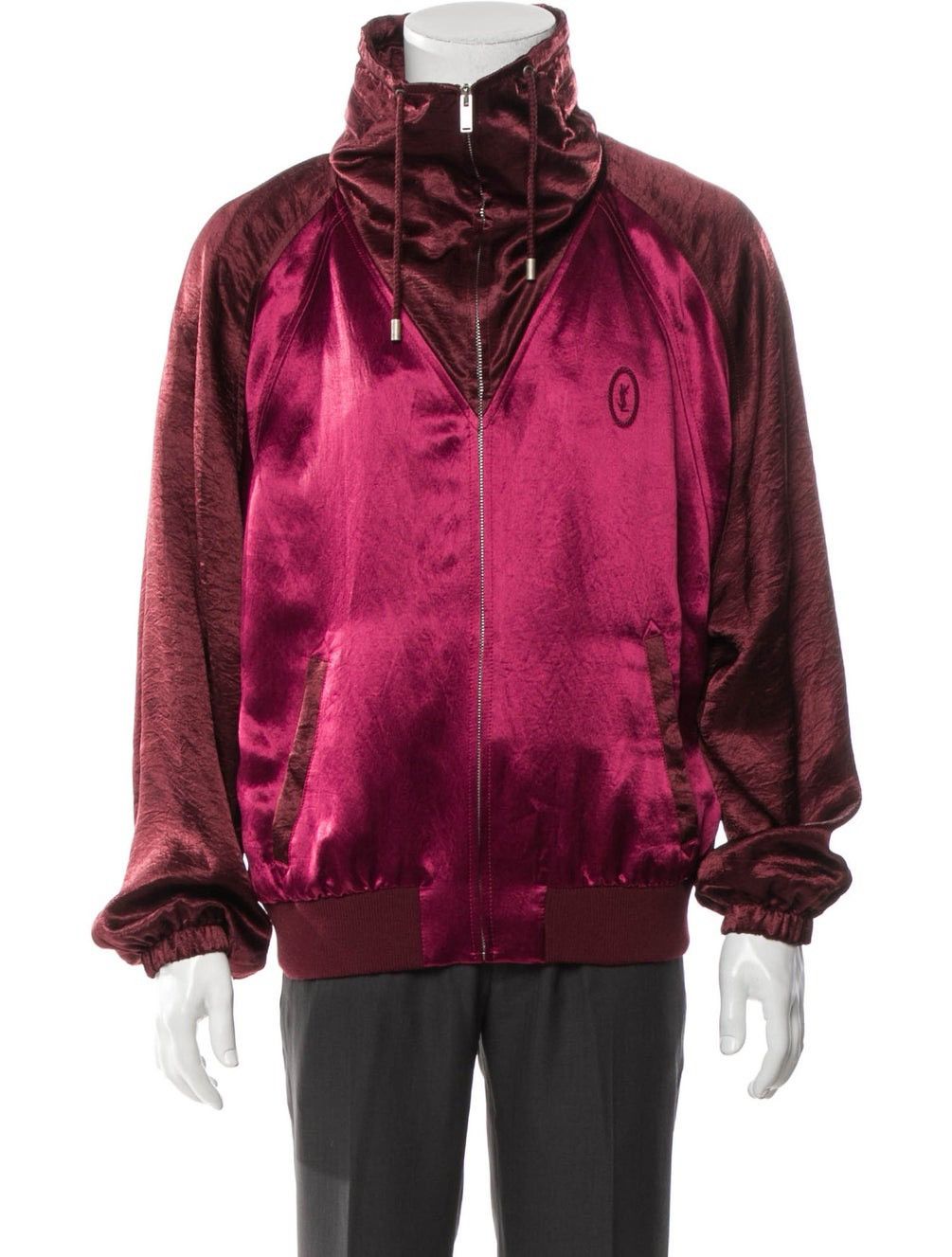 Saint Laurent Paris Saint Laurent Tonal Satin Jacket in Burgundy/Maroon/Bordeaux Size US L / EU 52-54 / 3 - 1 Thumbnail