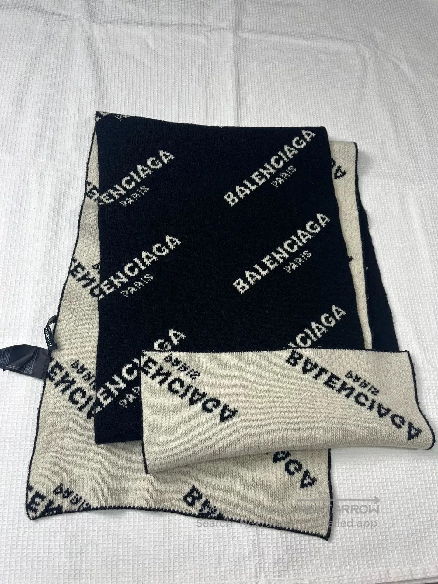Balenciaga Balenciaga Black Letter Scarf. Size ONE SIZE - 6 Thumbnail