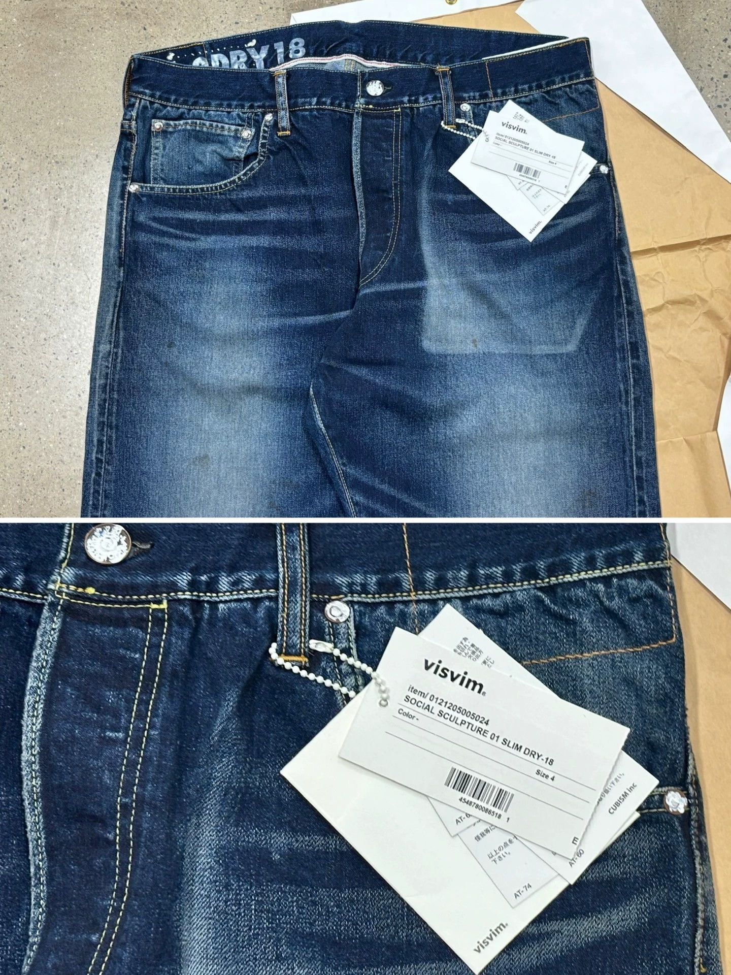 Visvim Visvim Dry18 Social Sculpture 01.2 Dry-18 Distressed Jeans Size US 33 - 7 Thumbnail