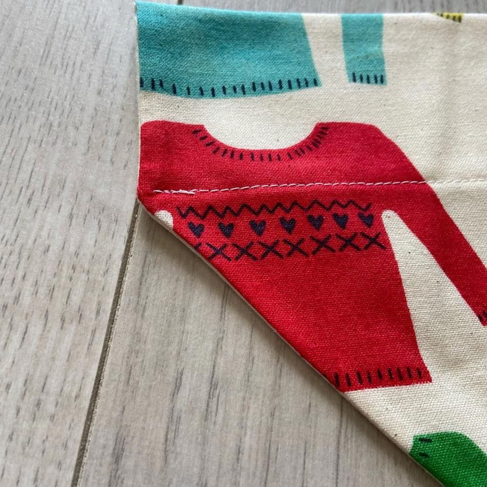 Designer Tuff and Stuff White Christmas Sweater Dog Bandana Size ONE SIZE - 2 Thumbnail