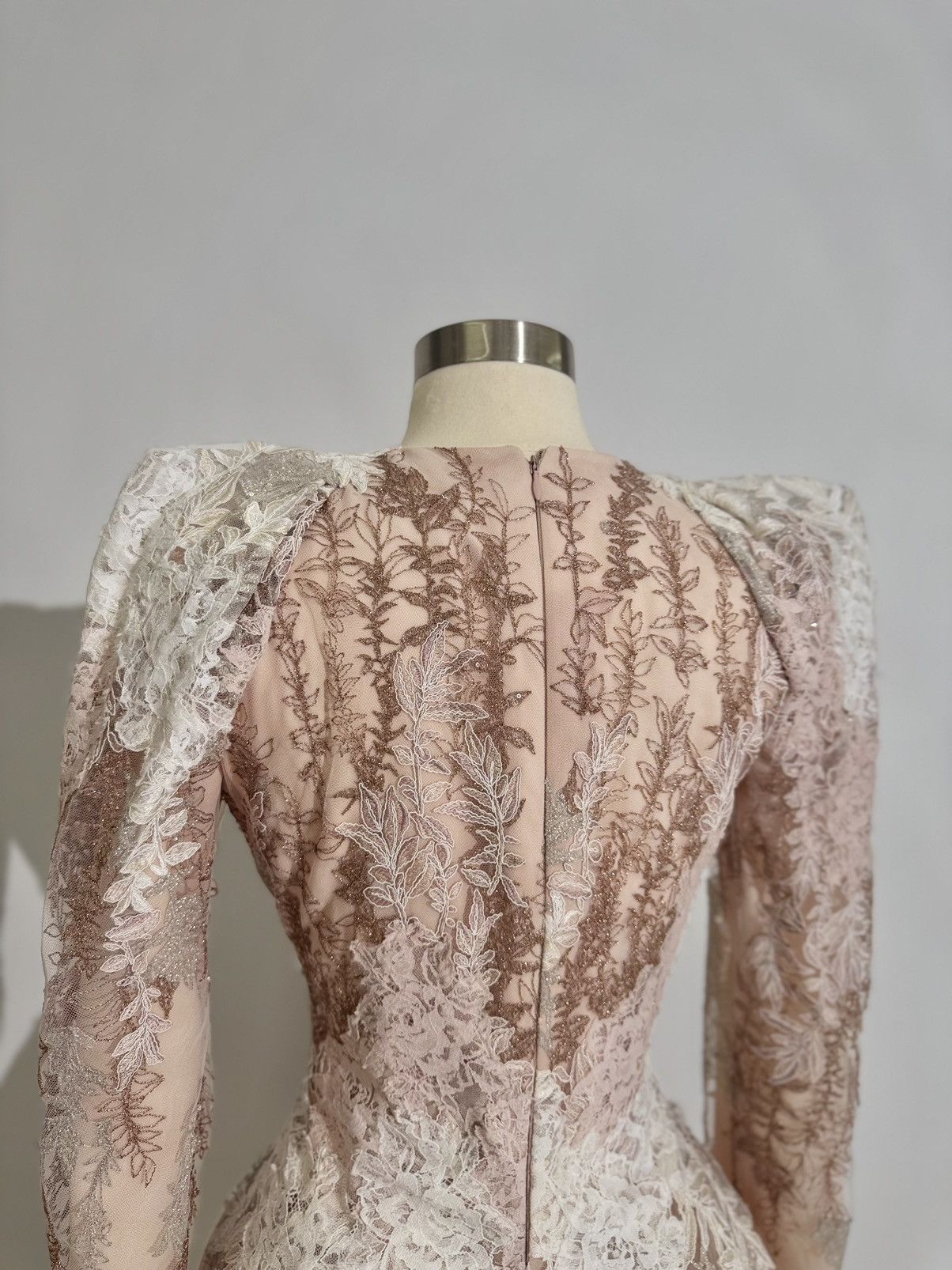 Other Brand New US 8 Gemy Maalouf Puff Sleeves Lacy Maxi Gown Size M / US 6-8 / IT 42-44 - 5 Thumbnail
