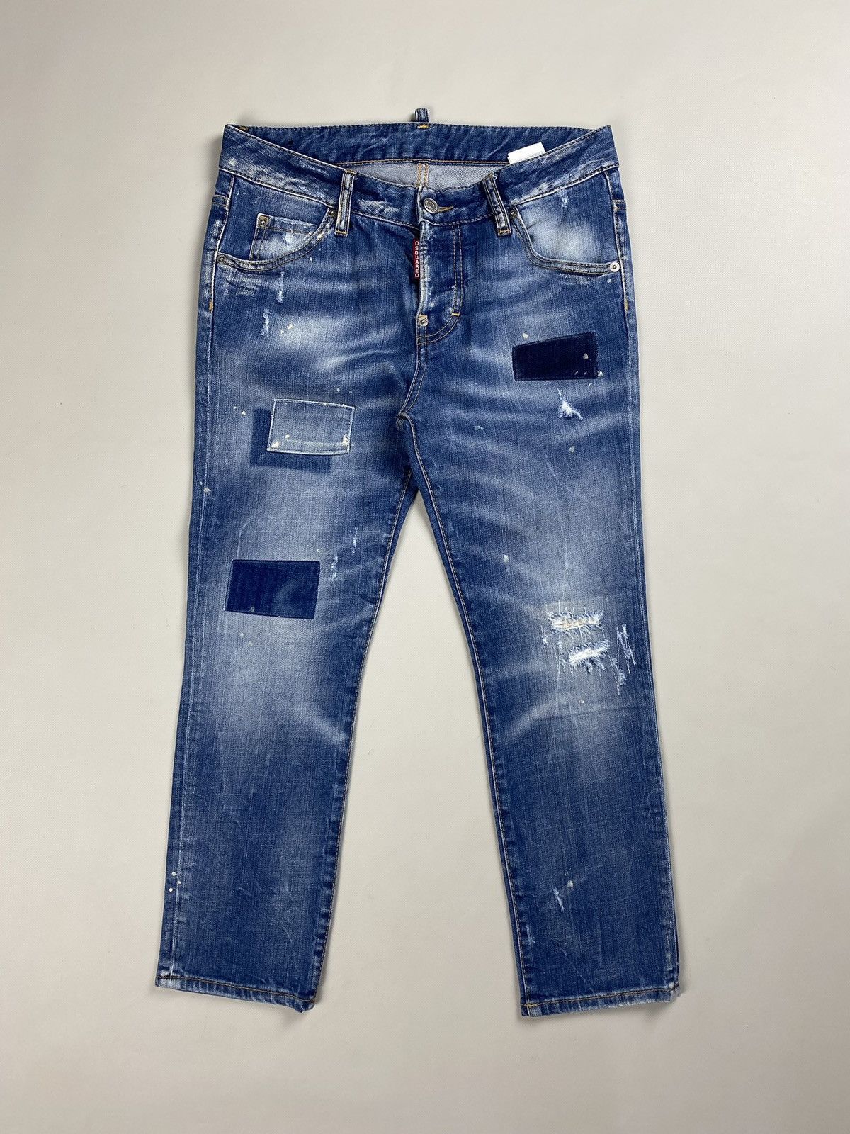 Designer × Dsquared2 Dsquared ladies distressed denim cropped jeans size 38 Size 26" / US 2 / IT 38 - 1 Thumbnail