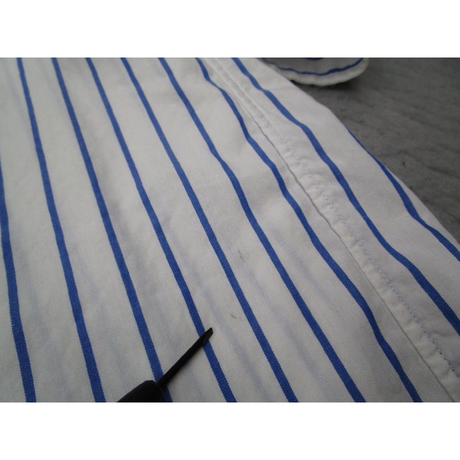 Polo Ralph Lauren VINTAGE Polo Ralph Lauren Dress Shirt Mens 17.5 36 Blue Striped Long Sleeve Button-Up Retro Size 36R - 4 Thumbnail