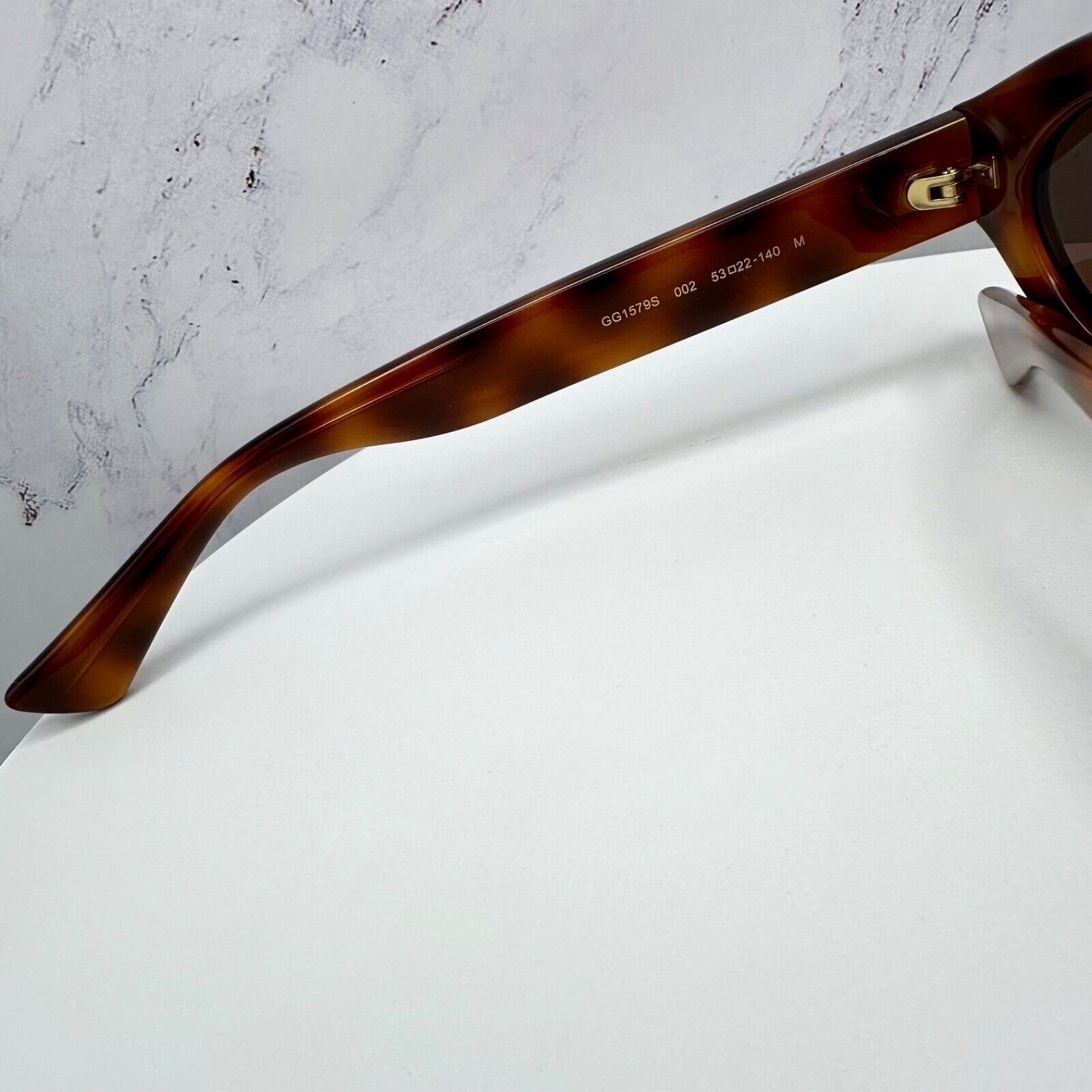Gucci New GUCCI Sunglasses Brown Tortoise Oval Gold GG Logo Size ONE SIZE - 8 Thumbnail