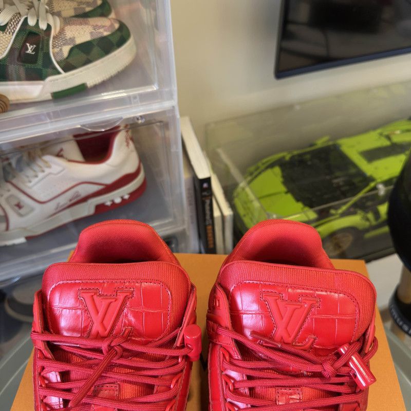 Louis Vuitton Trainer Maxi Red Leather Sneakers -2508