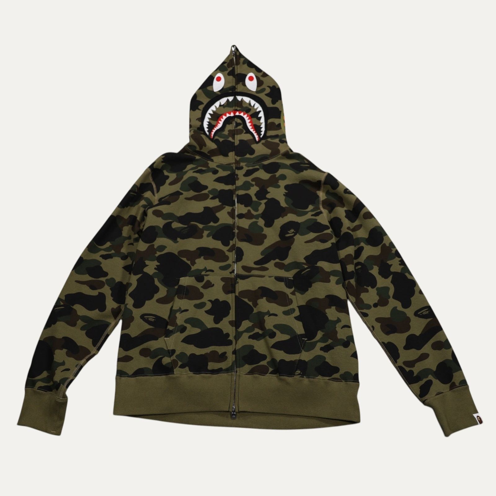 Bape Bape ABC Camo Hello Kitty Shark Zip Up Hoodie Green Size XL