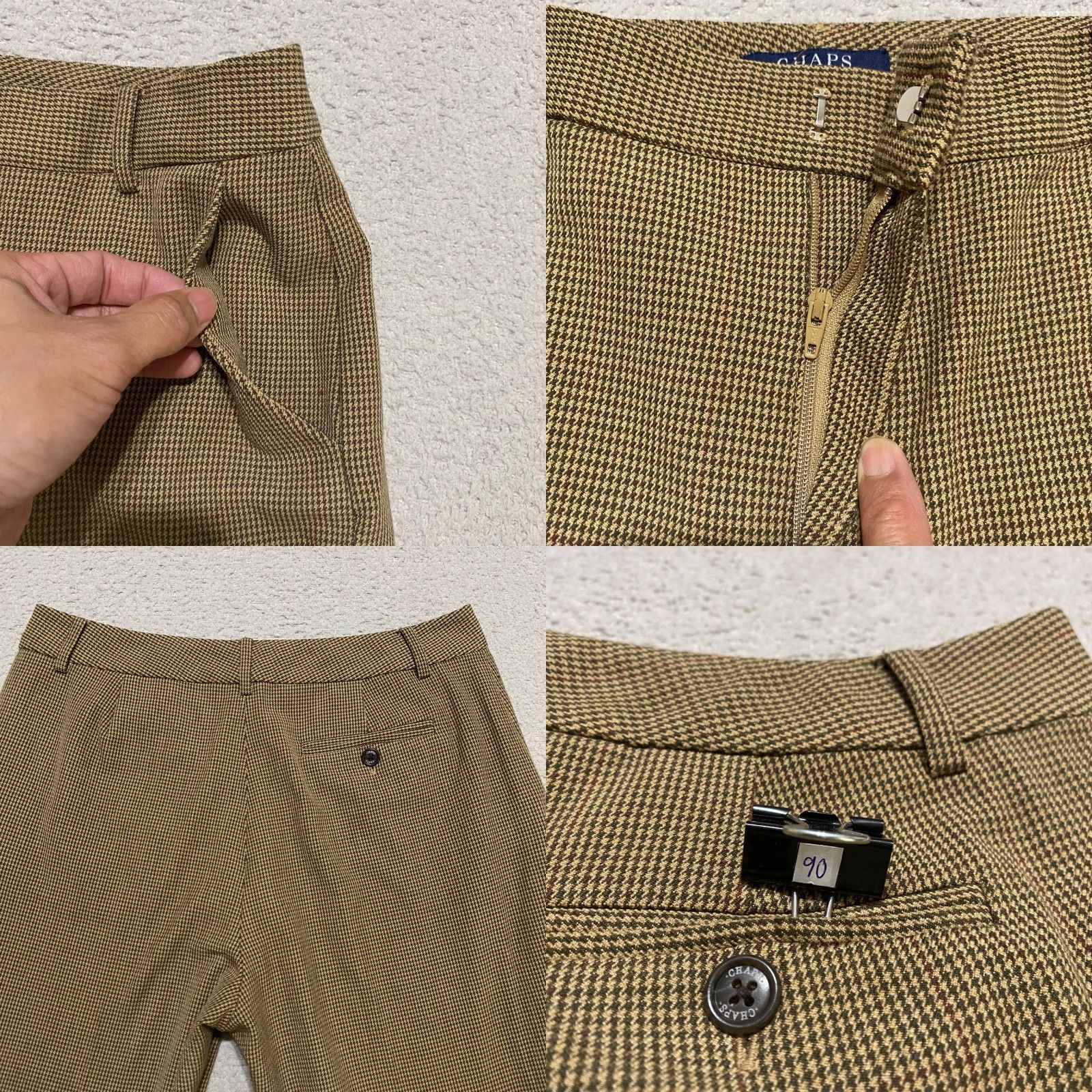 Chaps Chaps Womens Dress Pants Brown Plaid Houndstooth Wide-Leg Office Business 4 Size 27" / US 4 / IT 40 - 8 Thumbnail
