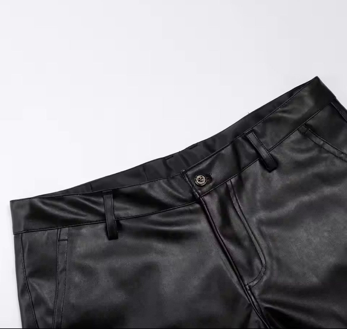 Leather Men's PU Leather Elastic Shorts Size US 34 / EU 50 - 3 Thumbnail