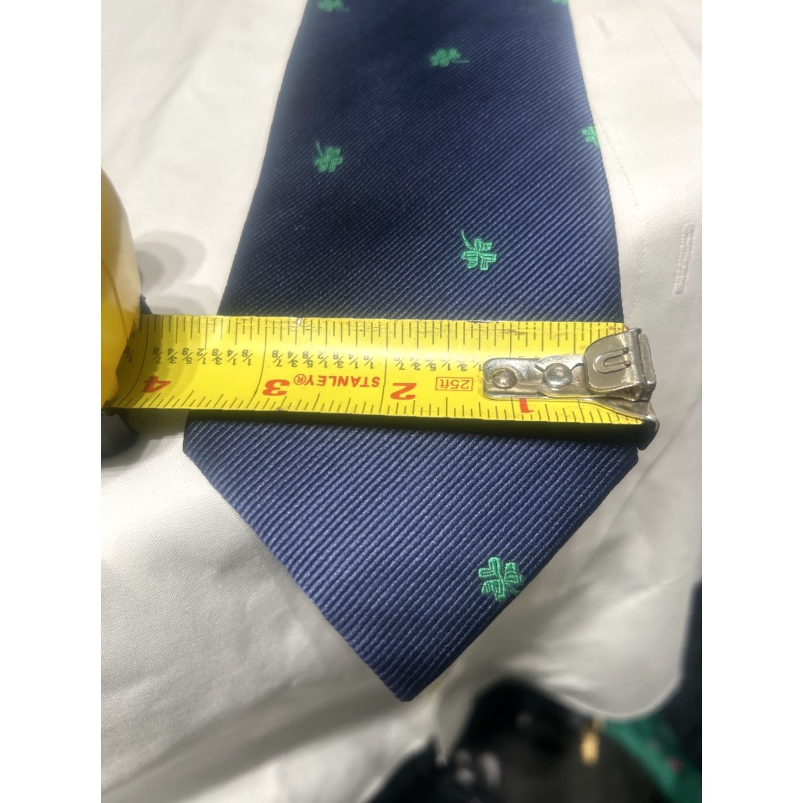 Vintage Rivetz Regalia Tie Men Blue Beautiful Hand Made Clover Tie Size ONE SIZE - 4 Thumbnail