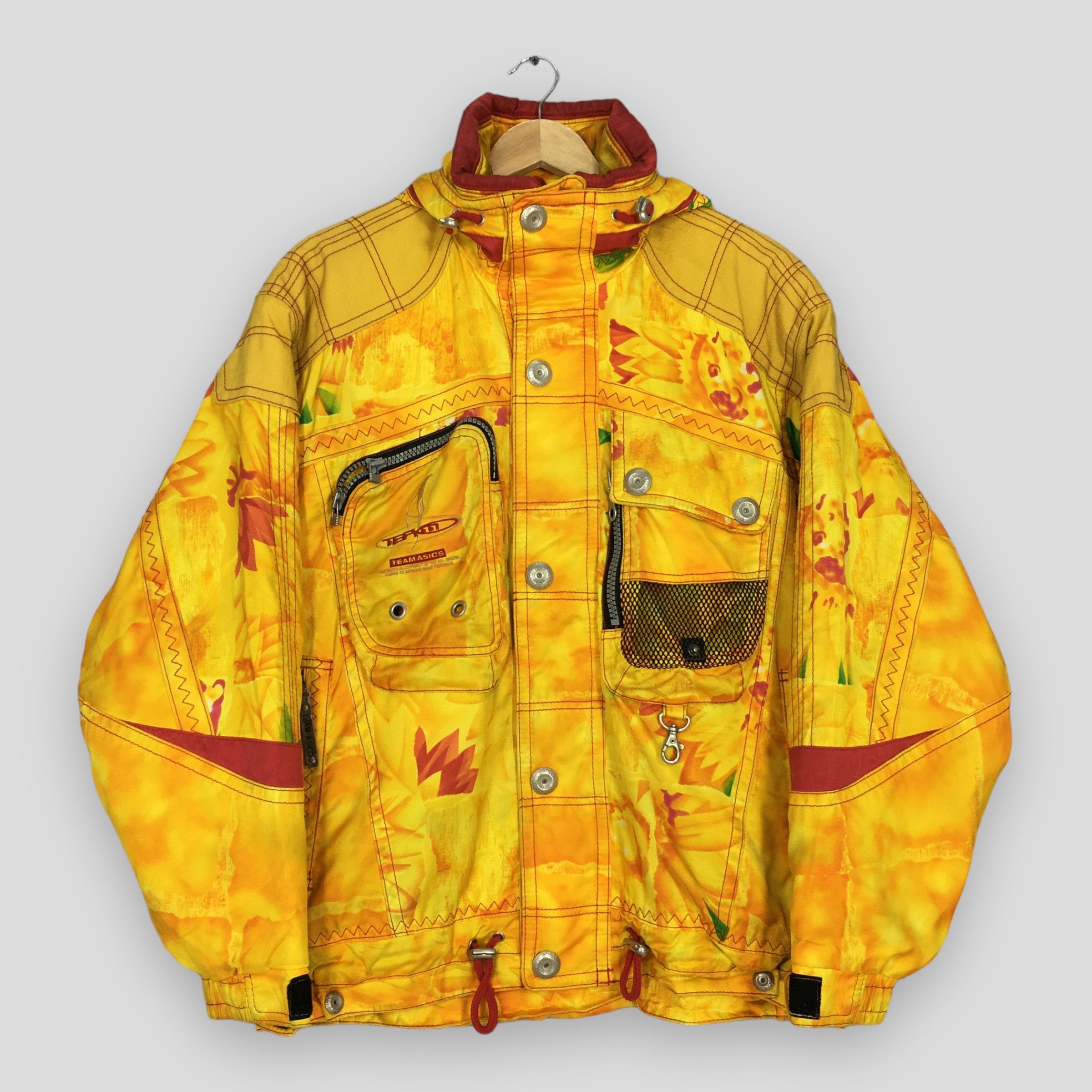 Asics Vintage Team Asics Ski Wear Winter Bomber Jacket Medium Size US M / EU 48-50 / 2 - 1 Thumbnail