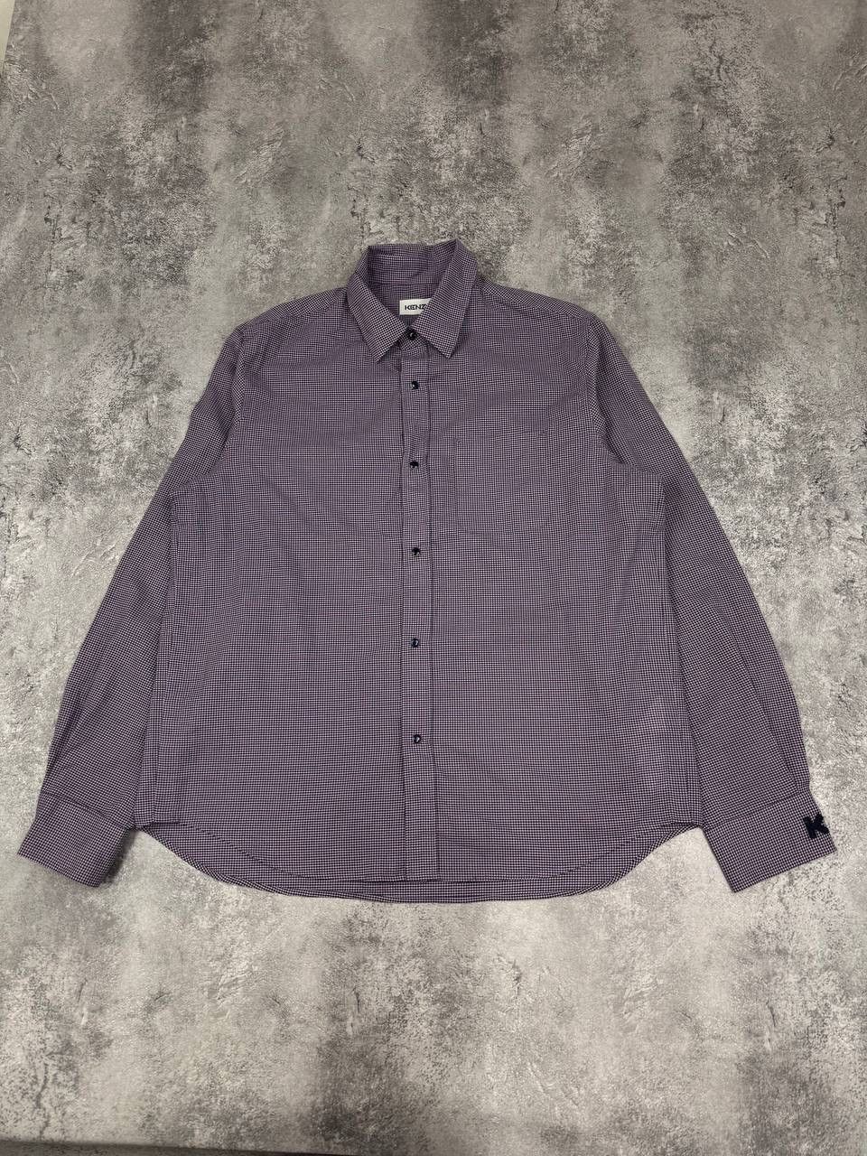 Kenzo Kenzo Men Cotton Shirt Check Purple Size M Size US M / EU 48-50 / 2 - 1 Thumbnail