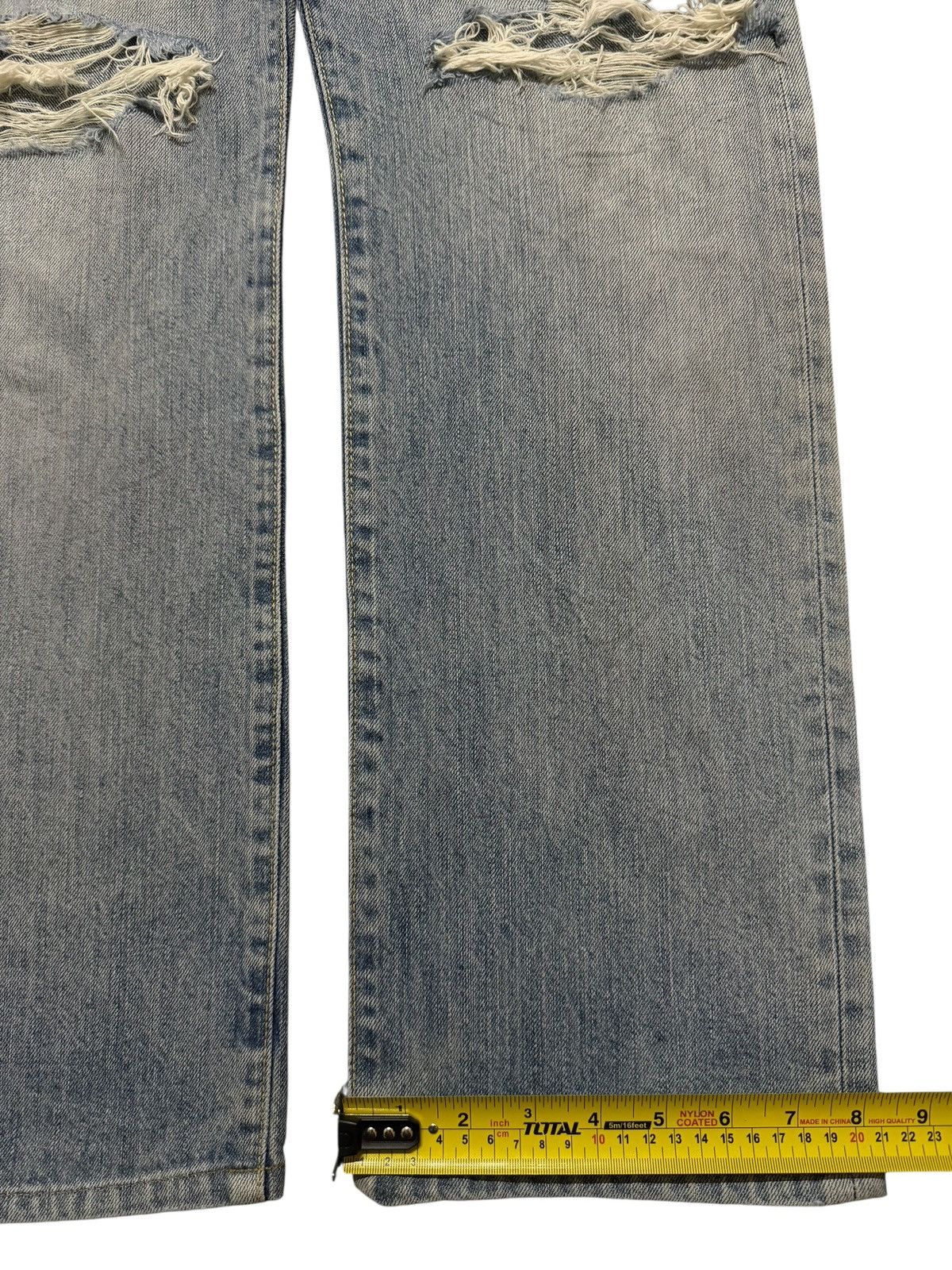 If Six Was Nine Vintage 90s Japanese Brand Blue Faded Wash Distressed Loose Size US 31 - 14 Thumbnail