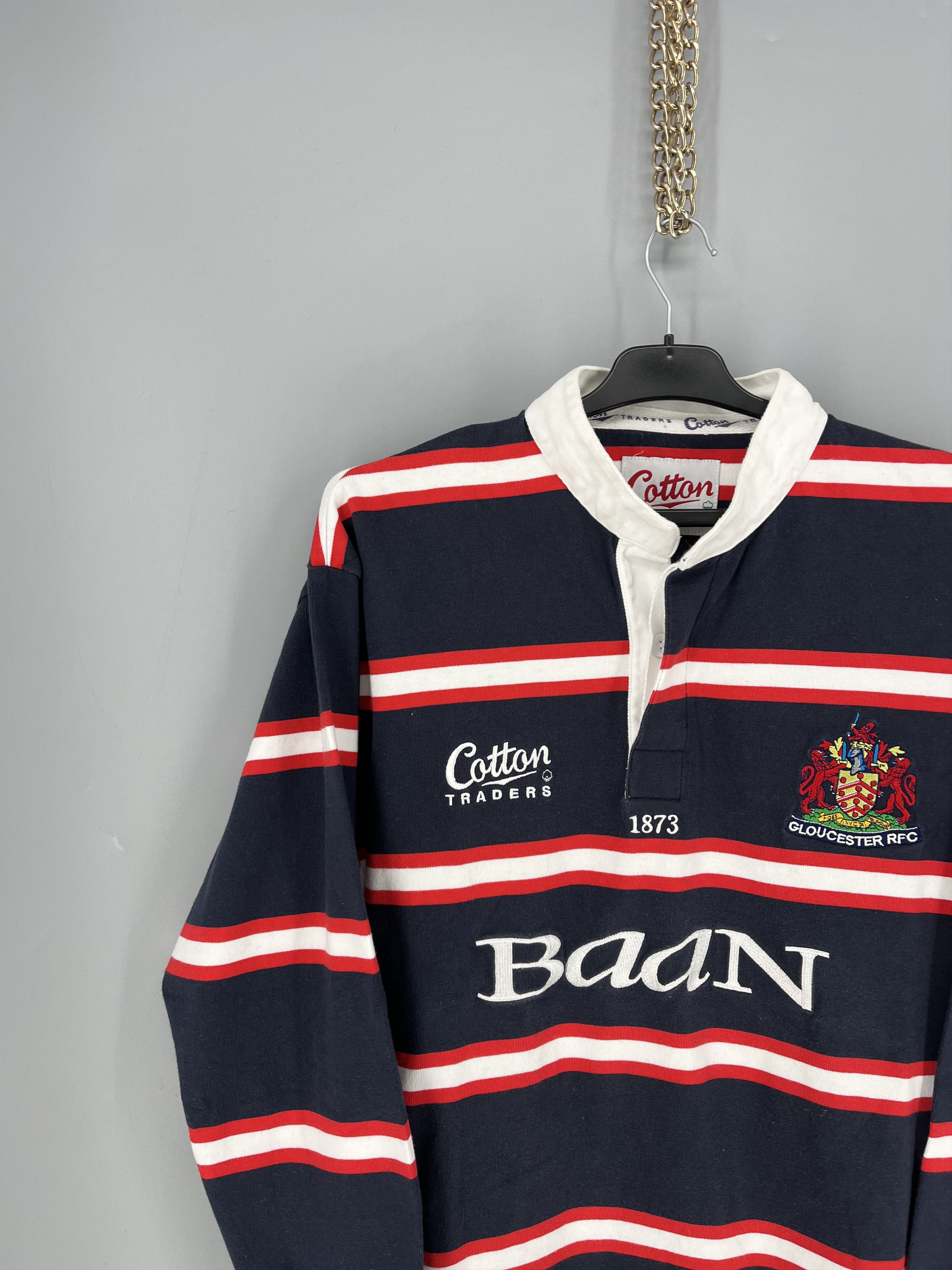 Cotton Traders 2002 2003 Gloucester Rugby Pro Away Shirt Long Sleeve Size L Size US L / EU 52-54 / 3 - 4 Thumbnail