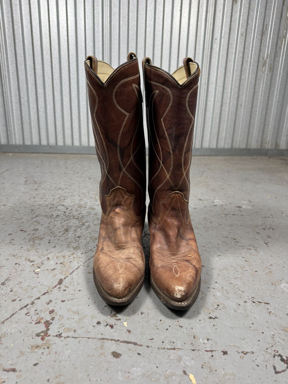 Tony Lama 70s Vintage USA Made Texas Sunburst Inlaid Cowboy Boots Size US 7 / IT 37 - 7 Thumbnail