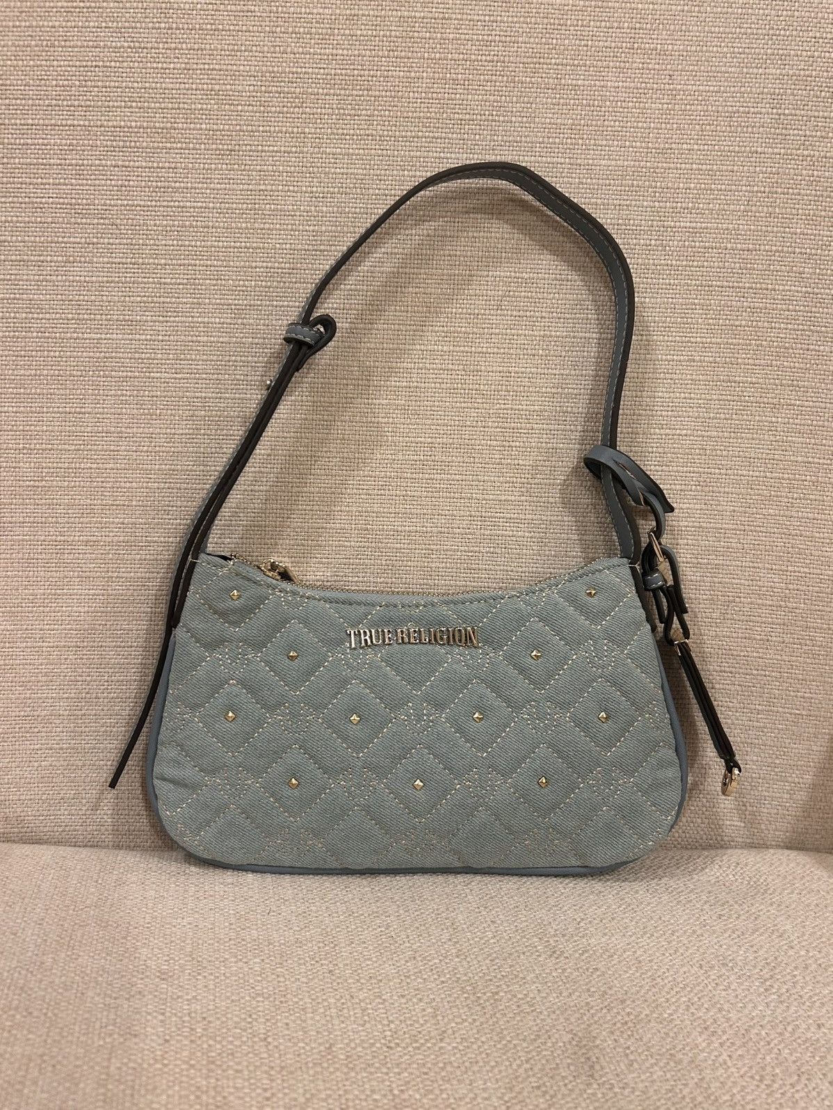 True Religion True Religion Studded Horseshoe Denim Shoulder Bag Size ONE SIZE - 1 Thumbnail