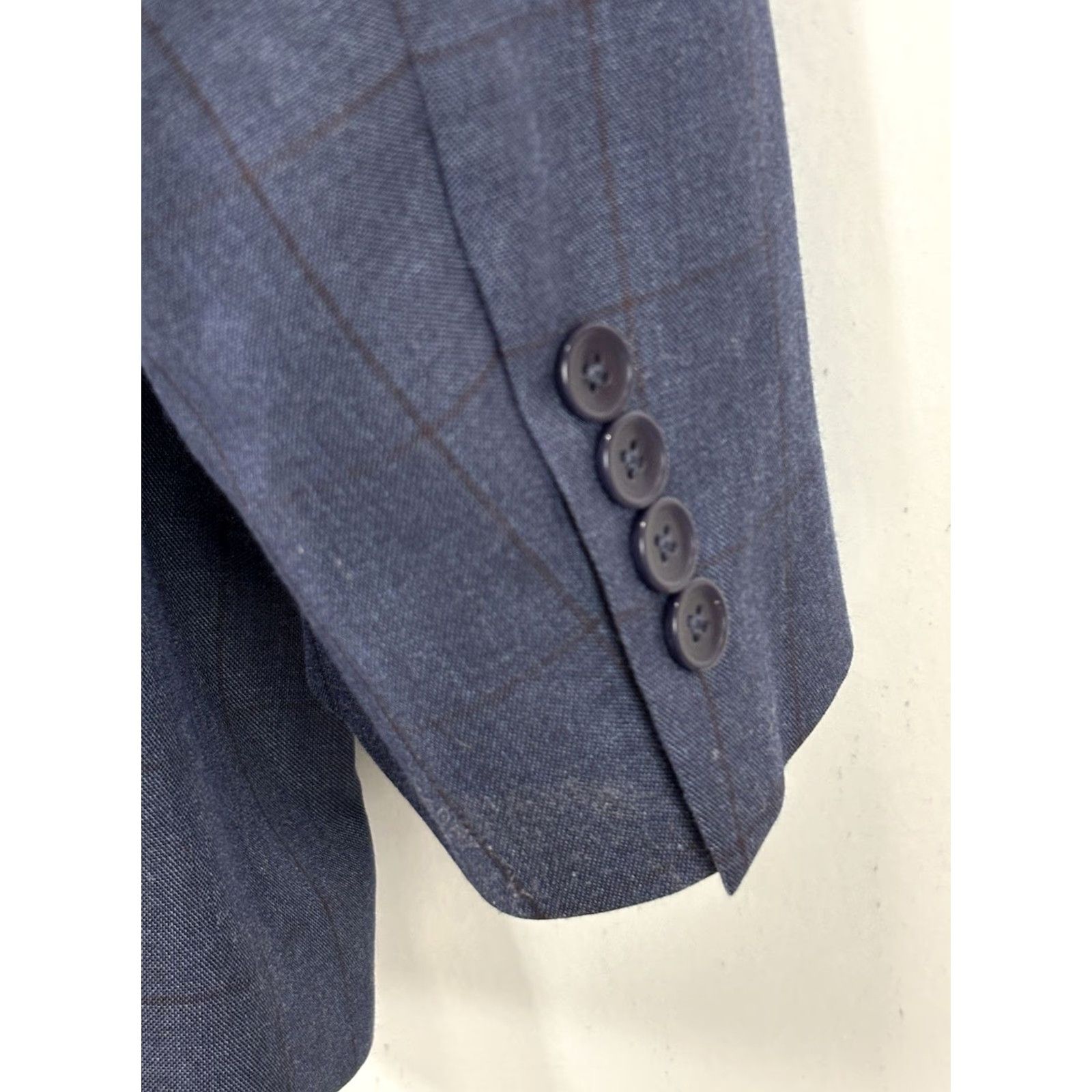 Vintage Oak Hill Blazer Sport Coat Mens 54L Big & Tall Blue Plaid 2 Button Career Check Shirt Size 54R - 3 Thumbnail