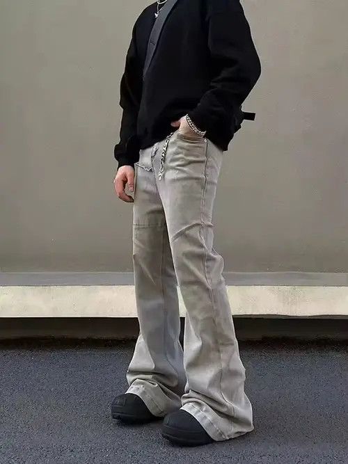 Japanese Brand Hosokawa x Miki Stacked Flare Jeans Pant Size US 31 - 2 Thumbnail