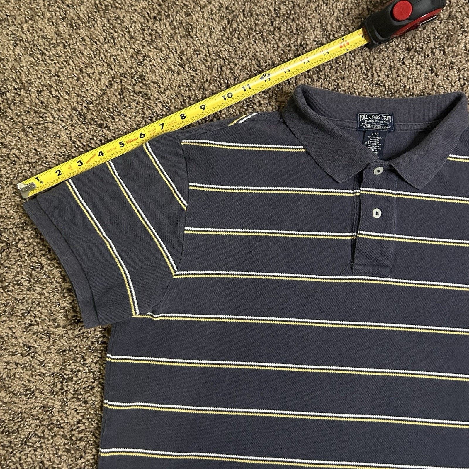 Polo Ralph Lauren Vintage Polo Jean Company Ralph Lauren Collared Striped Lg Size US L / EU 52-54 / 3 - 11 Thumbnail