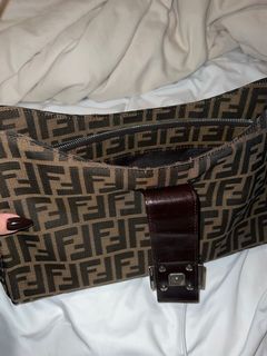 Preloved Fendi Zucca Canvas and Brown Leather Belted Pochette 4X83R28 –  KimmieBBags LLC