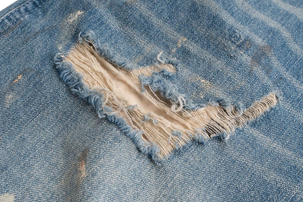 Japanese Brand High Street Hole Distressed Splash Ink Baggy Size US 35 - 10 Thumbnail