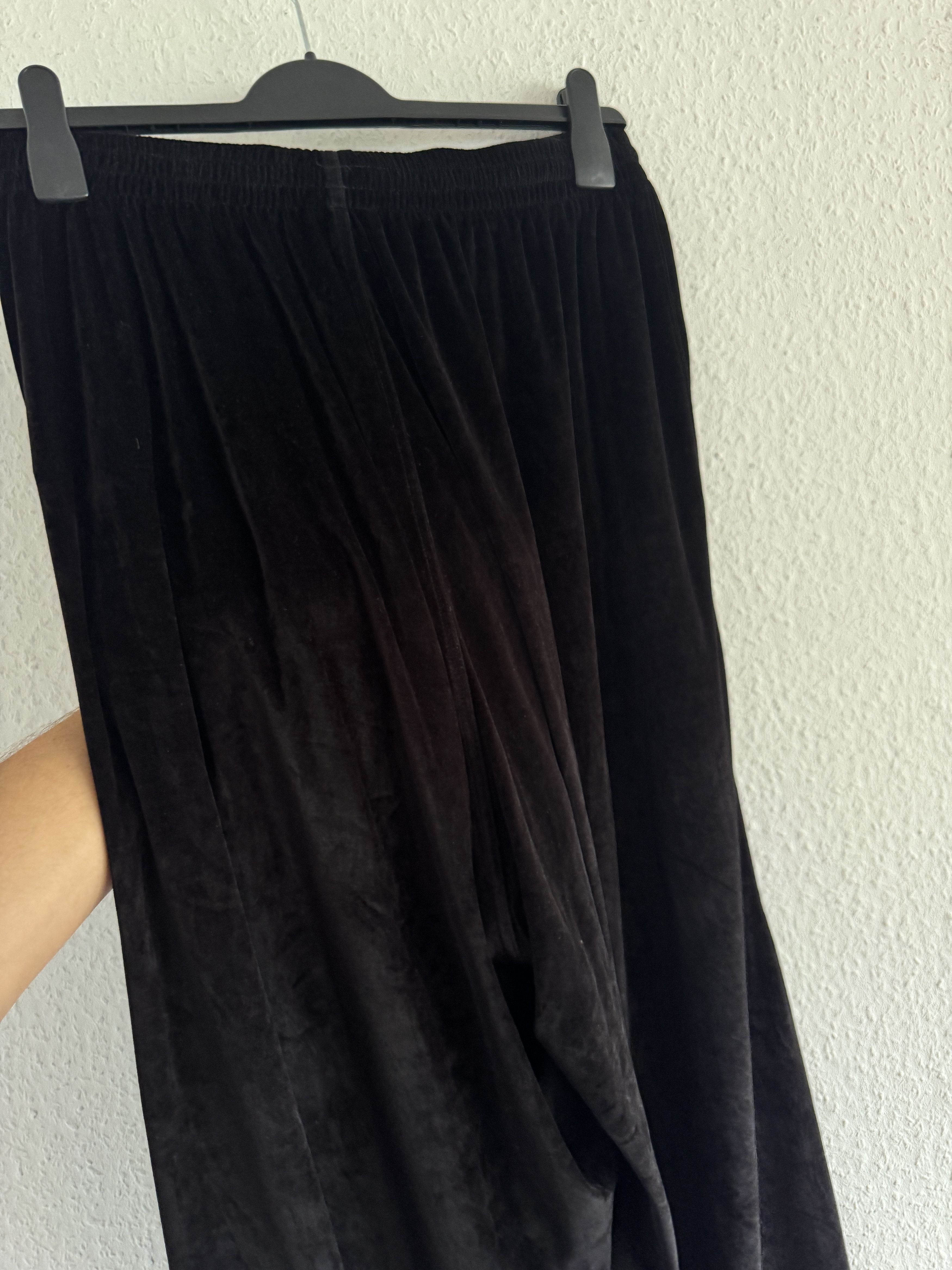 Balenciaga Velvet Wide-Leg Pants Black Size US 32 / EU 48 - 13 Thumbnail