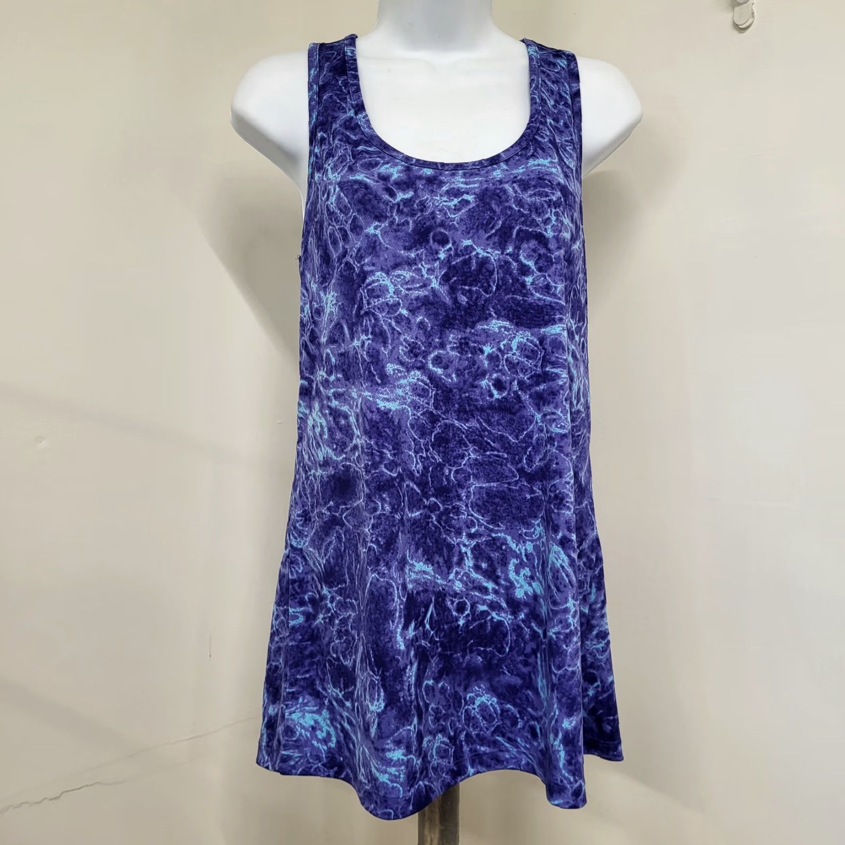 Vintage Exertek Tank Top Women's Medium Purple Marble Athletic Fitness Yoga Shirt Sleeveless Racerback Size M / US 6-8 / IT 42-44 - 2 Thumbnail