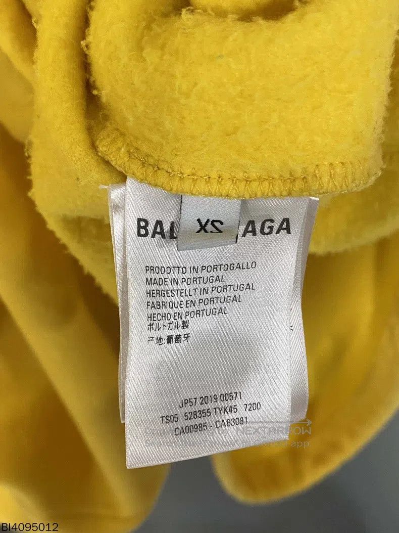 Balenciaga Balenciaga Yellow Embroidered Hoodie Size US XS / EU 42 / 0 - 4 Thumbnail