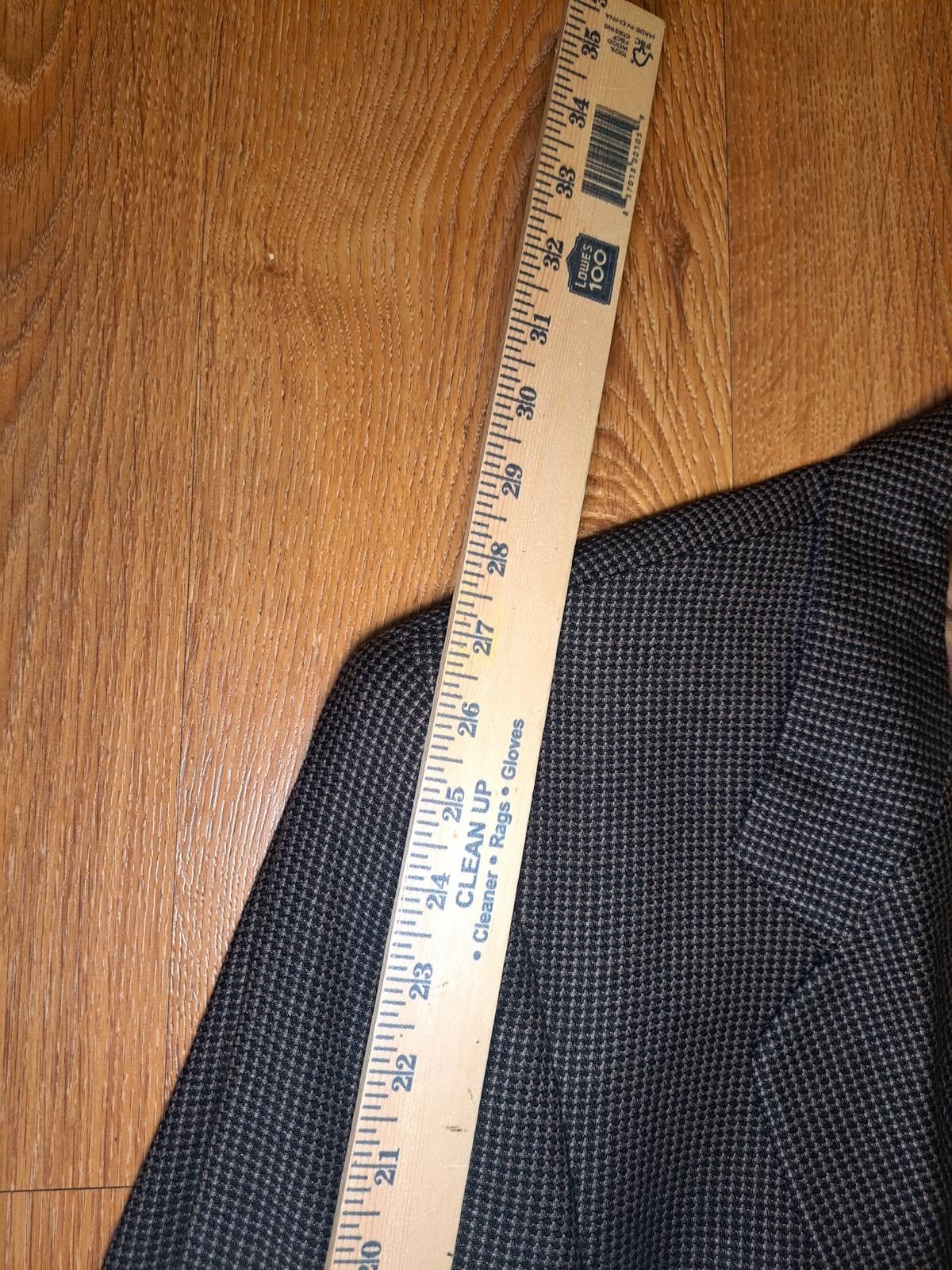 Pierre Balmain Pierre Balmain Sport Coat Mens 44L Brown Wool Houndstooth Size 44L - 10 Thumbnail