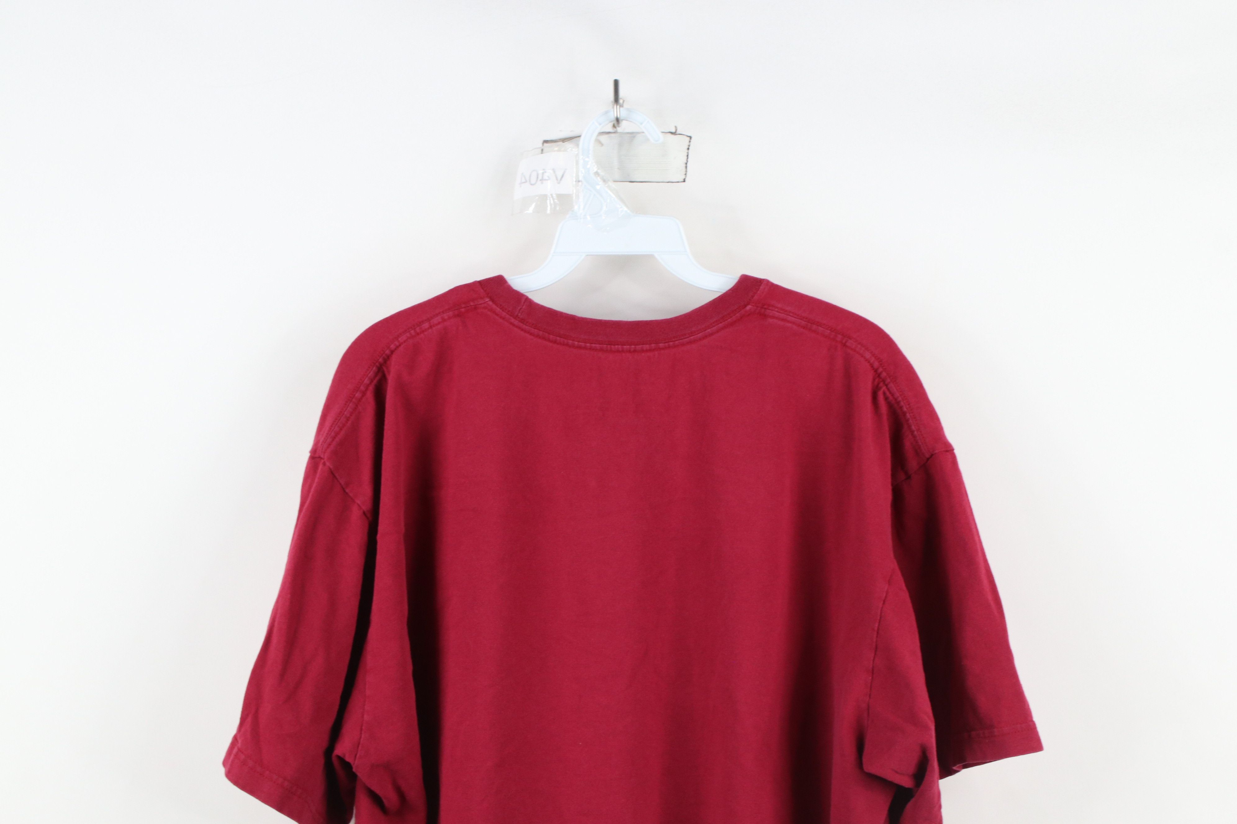 Nike × Vintage Vintage Y2K Nike Fit Travis Scott Mini Swoosh T-Shirt Red Size US XL / EU 56 / 4 - 12 Thumbnail