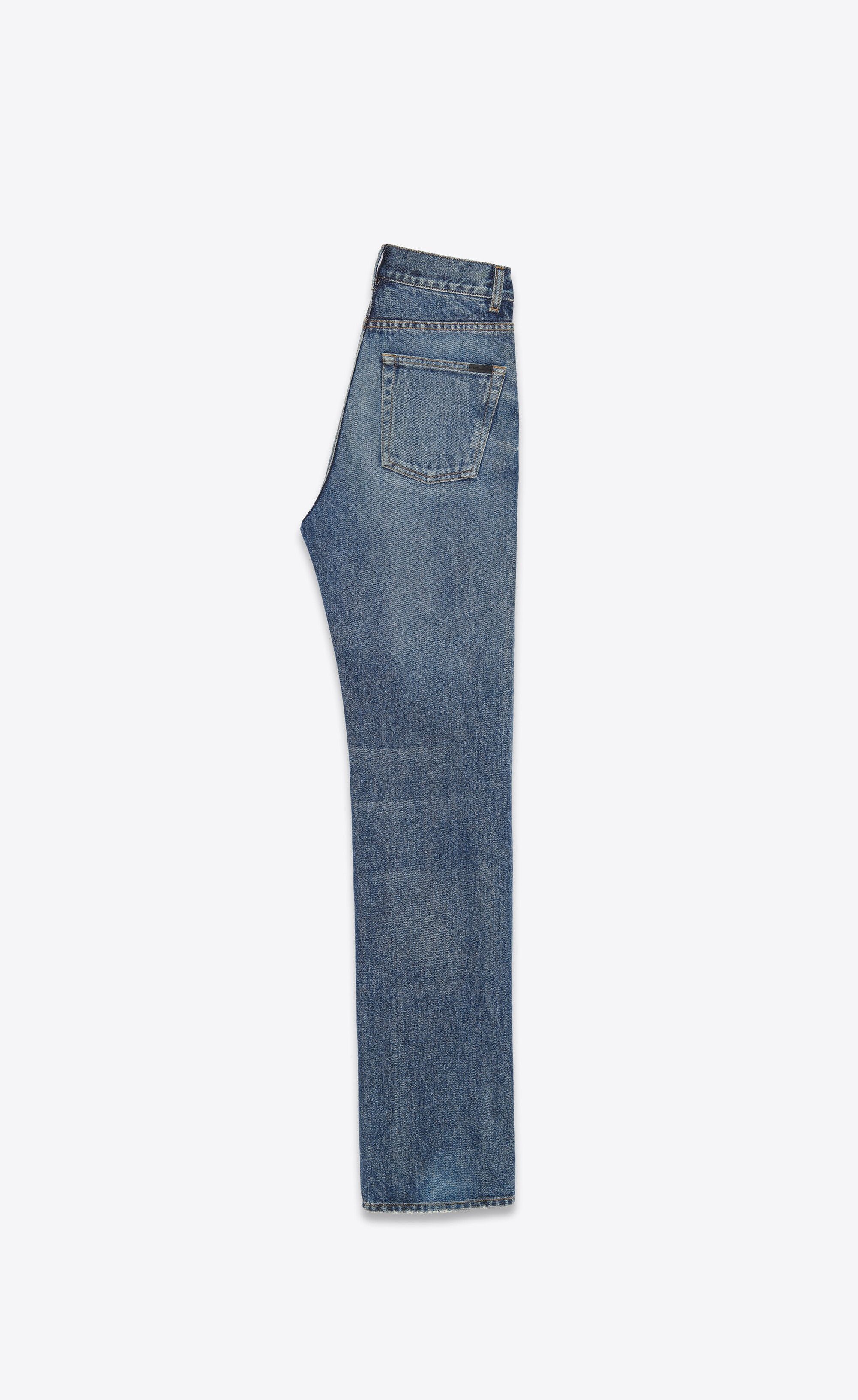Saint Laurent Paris o1s1wg111224 Janice Jeans in Dirty Spring Denim in Blue Size 27" / US 4 / IT 40 - 2 Thumbnail