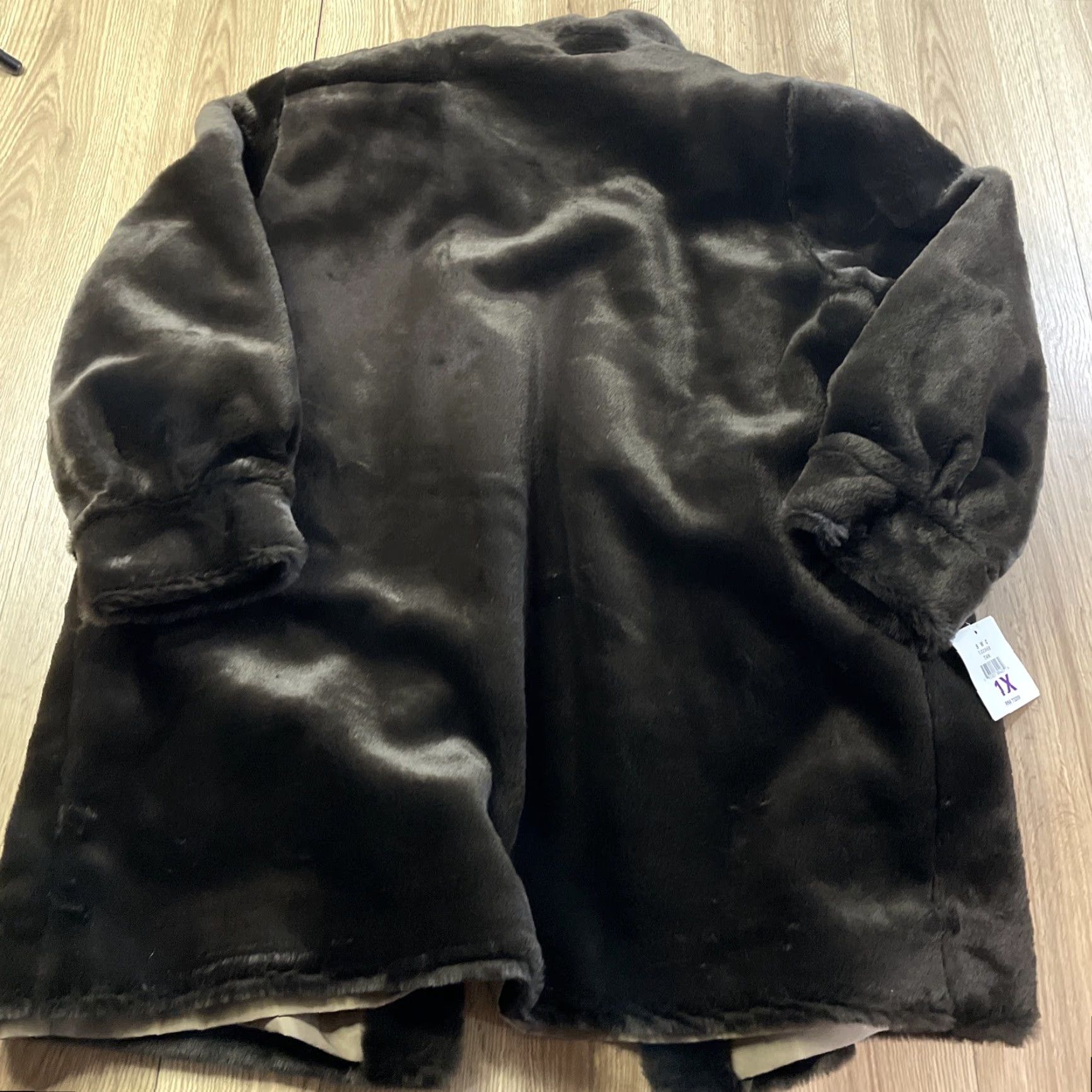 Vintage VINTAGE J. Percy Faux Fur Coat Brown 1X Ladies Parka 80s Full Length Mid-Length Winter Fall Womens Coat Size XL / US 12-14 / IT 48-50 - 5 Thumbnail