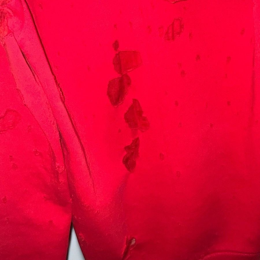 Givenchy Authentic Givenchy 17 Tisci Red Damaged Processed Hoodie Size US S / EU 44-46 / 1 - 5 Thumbnail