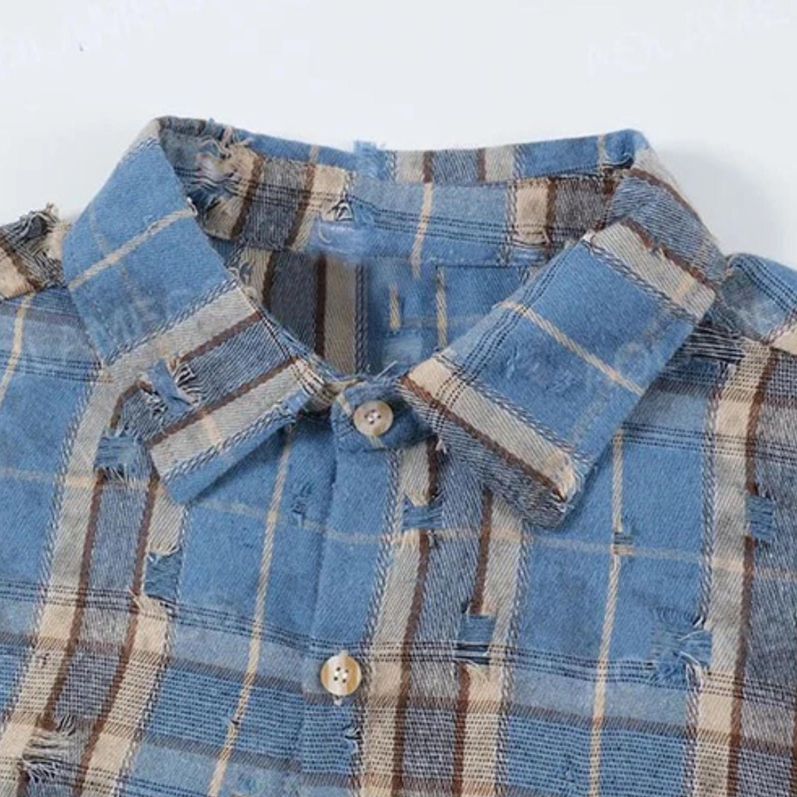 Japanese Brand Flannel Raw Edge Long Sleeve shirt Size US M / EU 48-50 / 2 - 6 Thumbnail