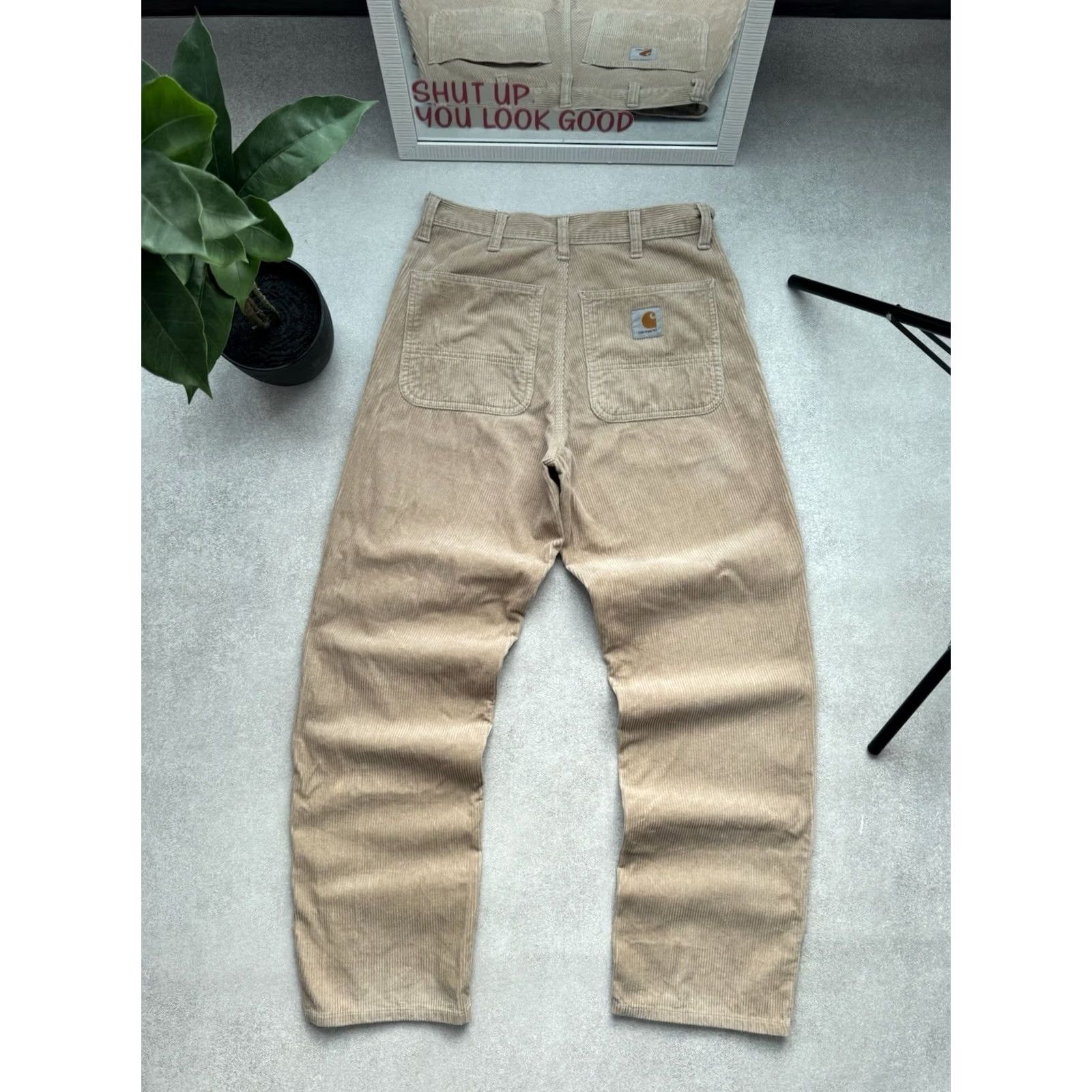 Carhartt Wip VINTAGE Carhartt WIP Corduroy Simple Pants Men Regular S Beige 90s 2000s Streetwear Logo Relaxed 29x32 Size US 29 - 2 Thumbnail