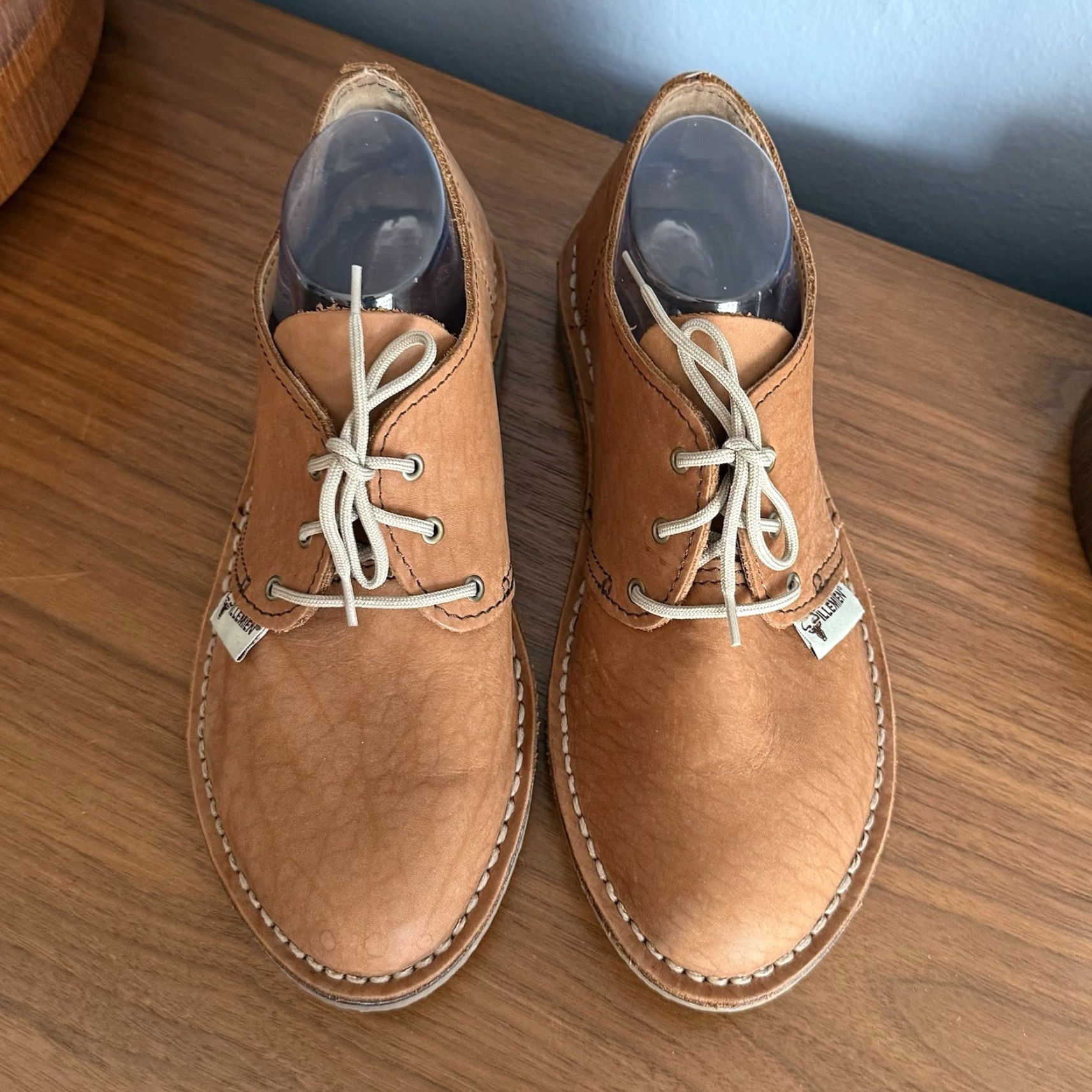 Vintage Wildebees Footwear Dropper Vellie Tan Leather Lace-up Flats Shoes 7 Women Chukka Ankle Solid Leather Rubber Sole Size US 7 / IT 37 - 4 Thumbnail
