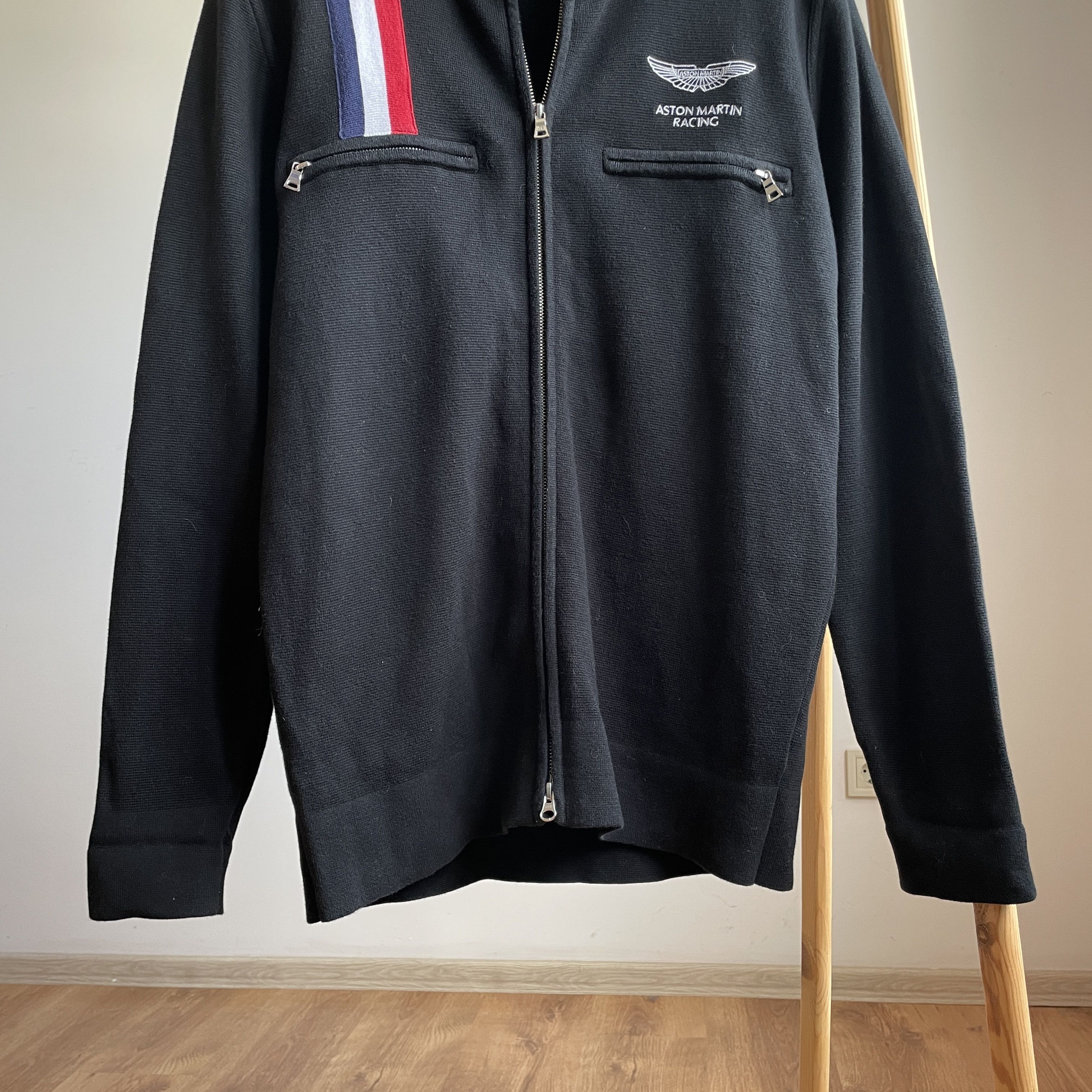Hackett Hackett Aston Martin Chest Stripe Zip Up Cotton Cardigan Size US XXL / EU 58 / 5 - 4 Thumbnail