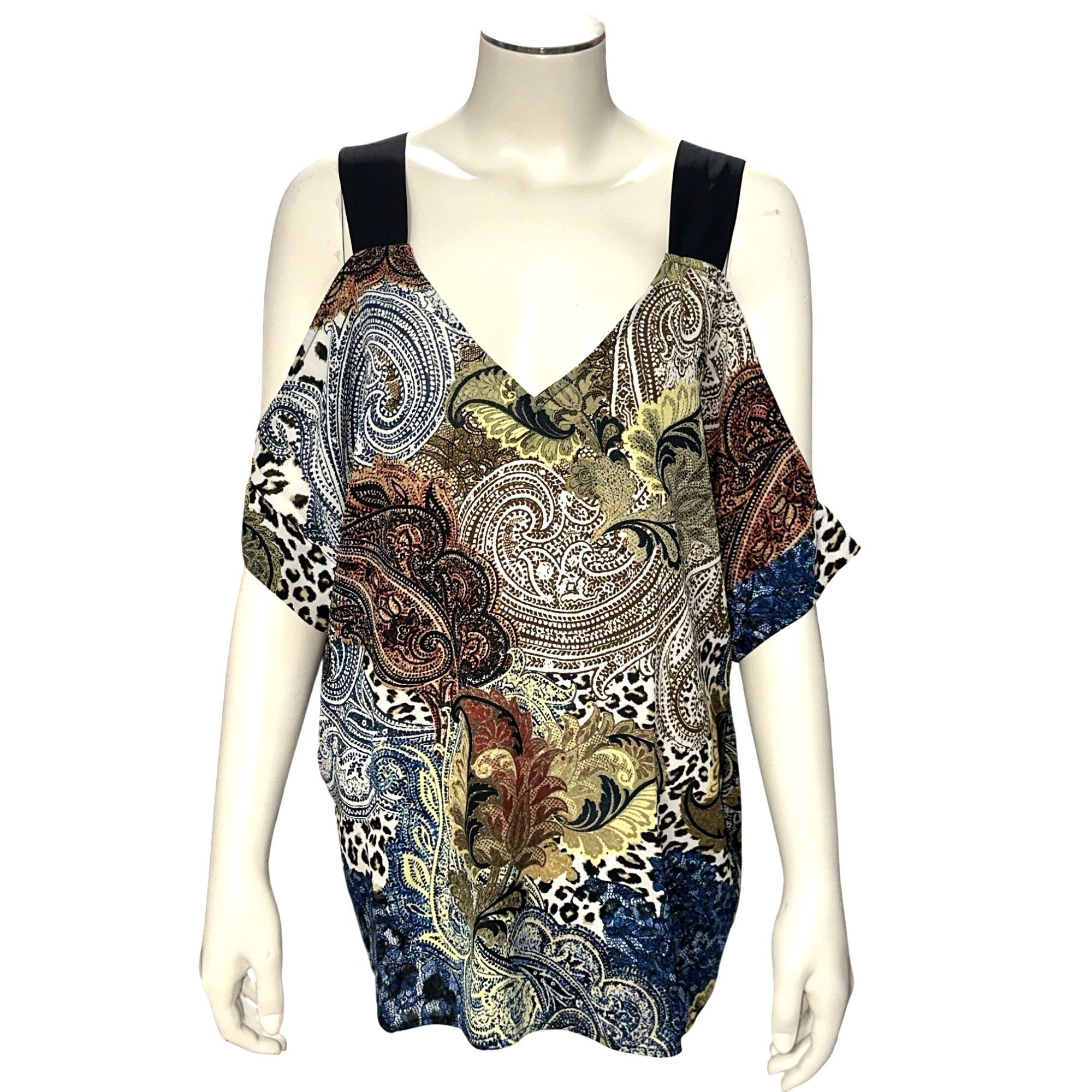 Other 7Th Avenue Design Studio Large Cold Shoulder Tunic Top Paisl Size L / US 10 / IT 46 - 2 Thumbnail
